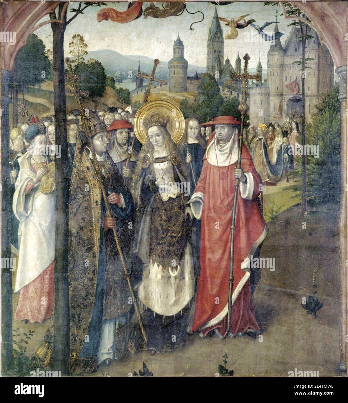 Maître colonais du cycle de sainte Ursule 14. Départ de Rome Stock