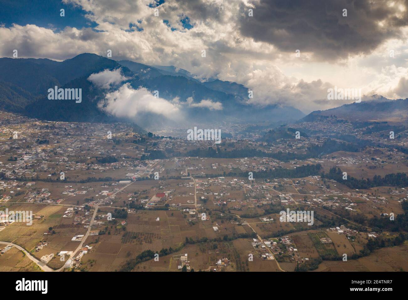 Aerial scenery in Cantel, Guatemala, Central America. Stock Photo