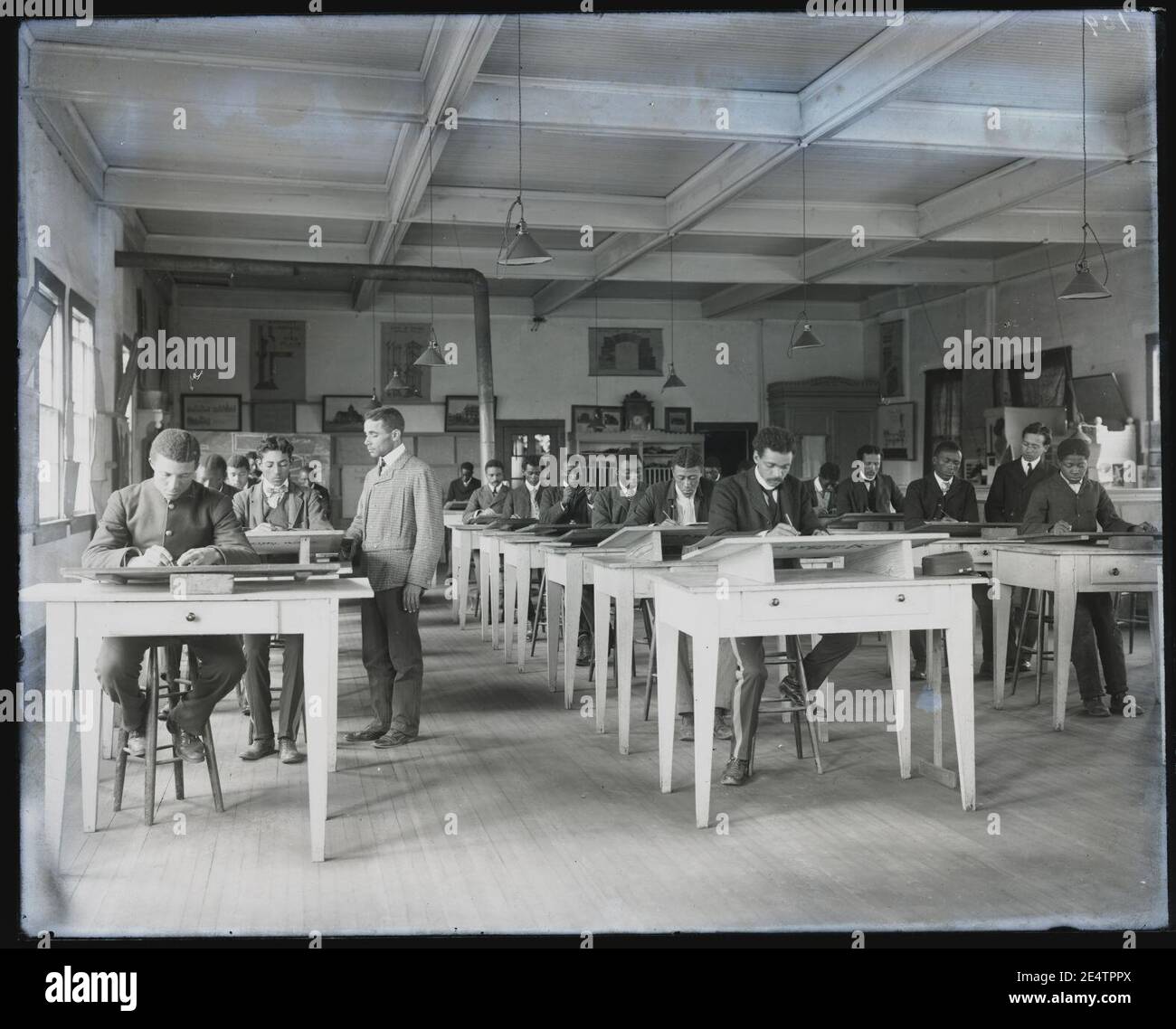 Mechanical drawing class at Tuskegee Institute, ca. 1902 Stock Photo ...