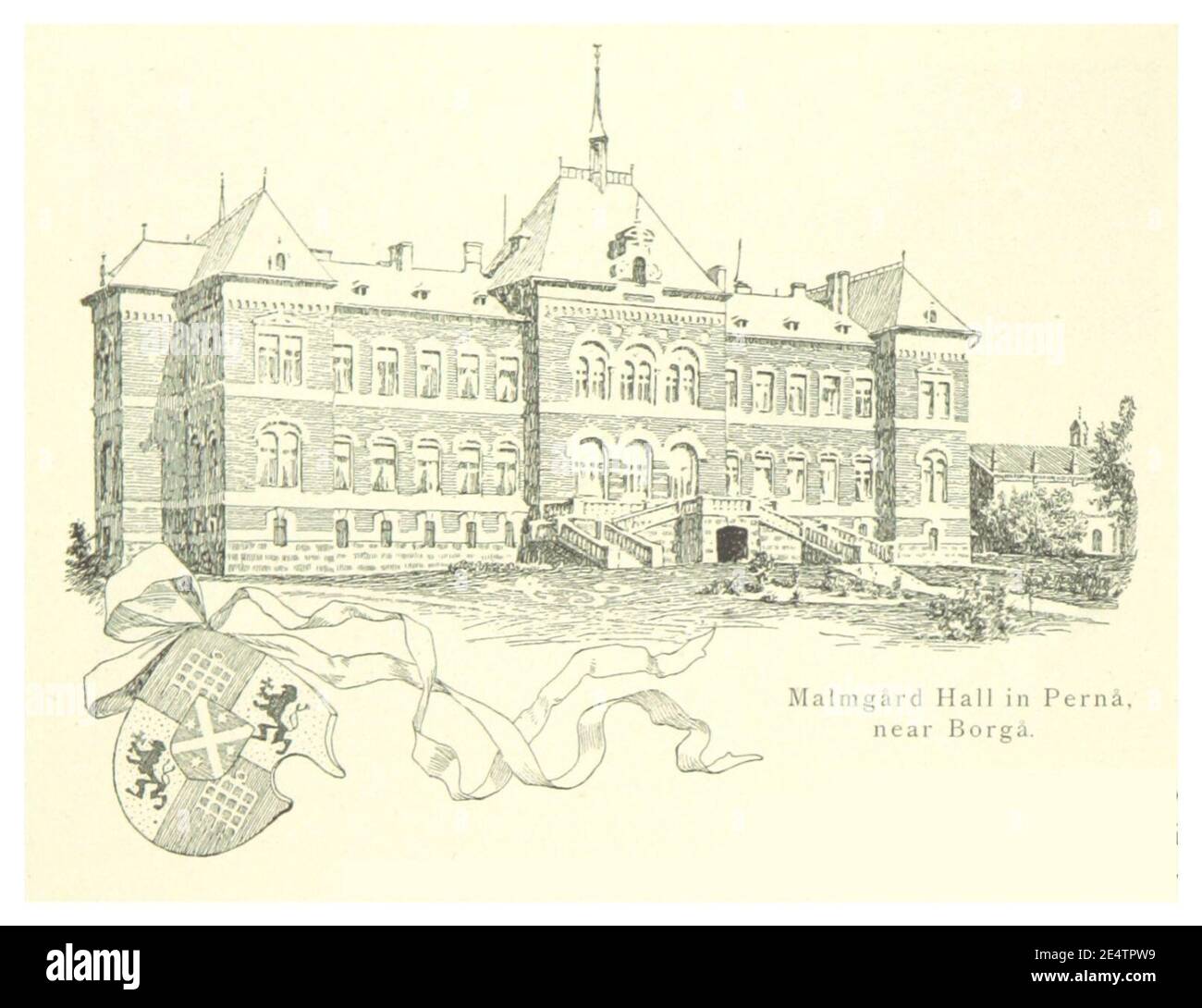 MECHELIN(1894) p052 Malmgård Hall in Pernå. Stock Photo