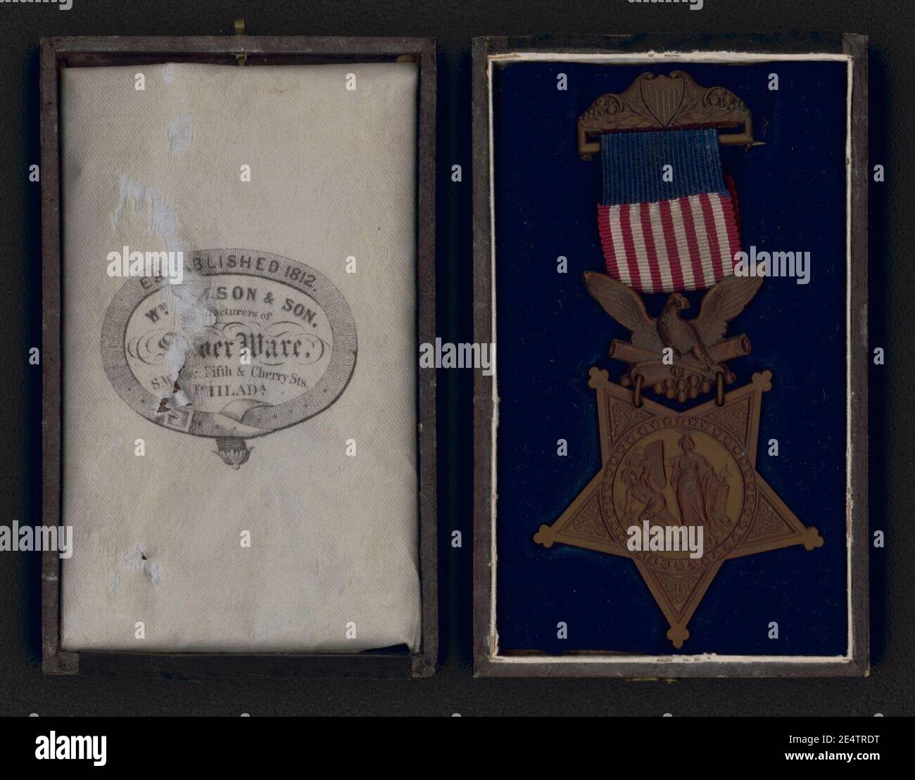 Medal of honor awarded to Captain Jeremiah Plumer of Co. F, 27th Maine Infantry Regiment Stock Photo