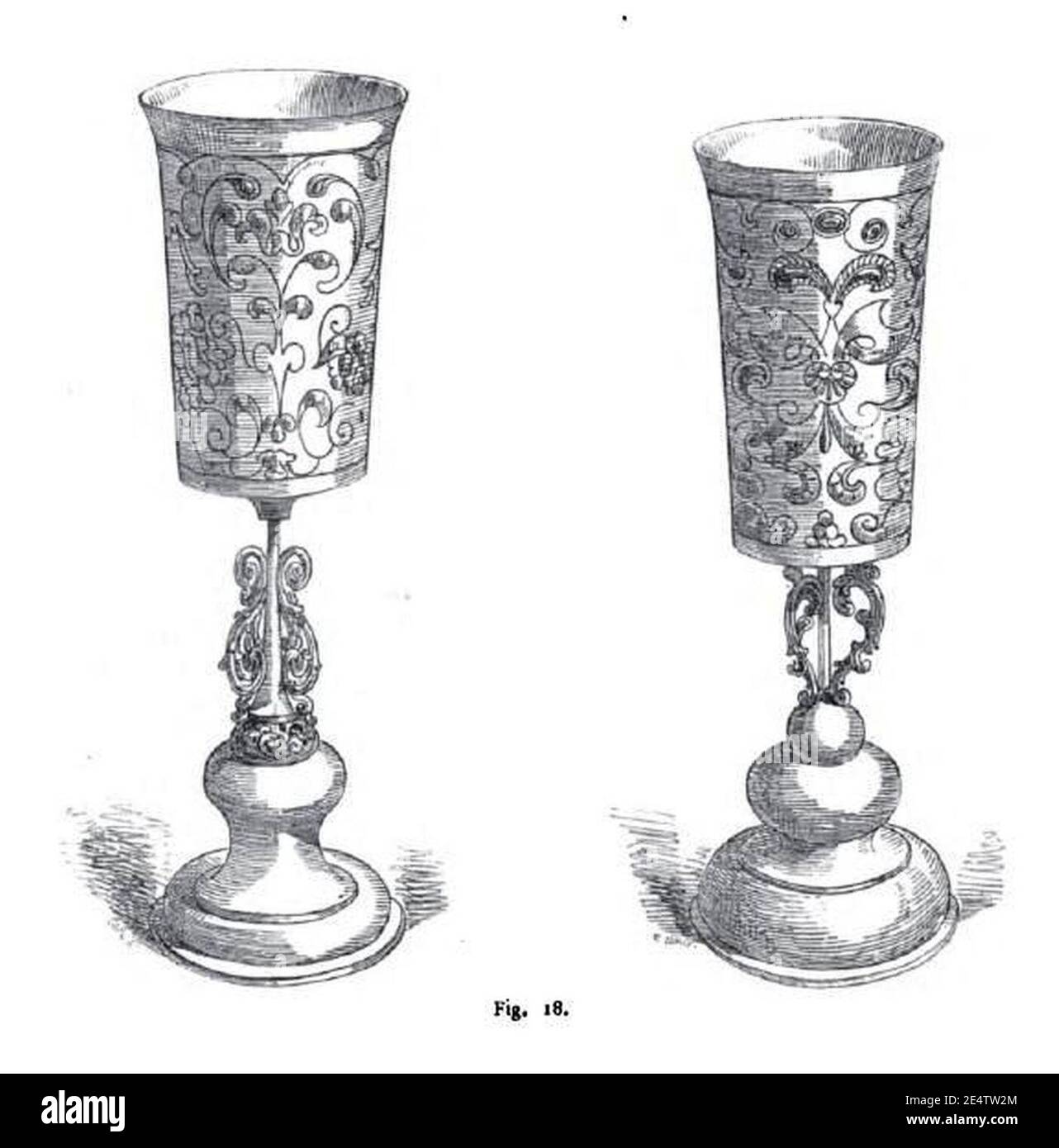 Medieval chalices from (Bernoville, 1875 Stock Photo Alamy