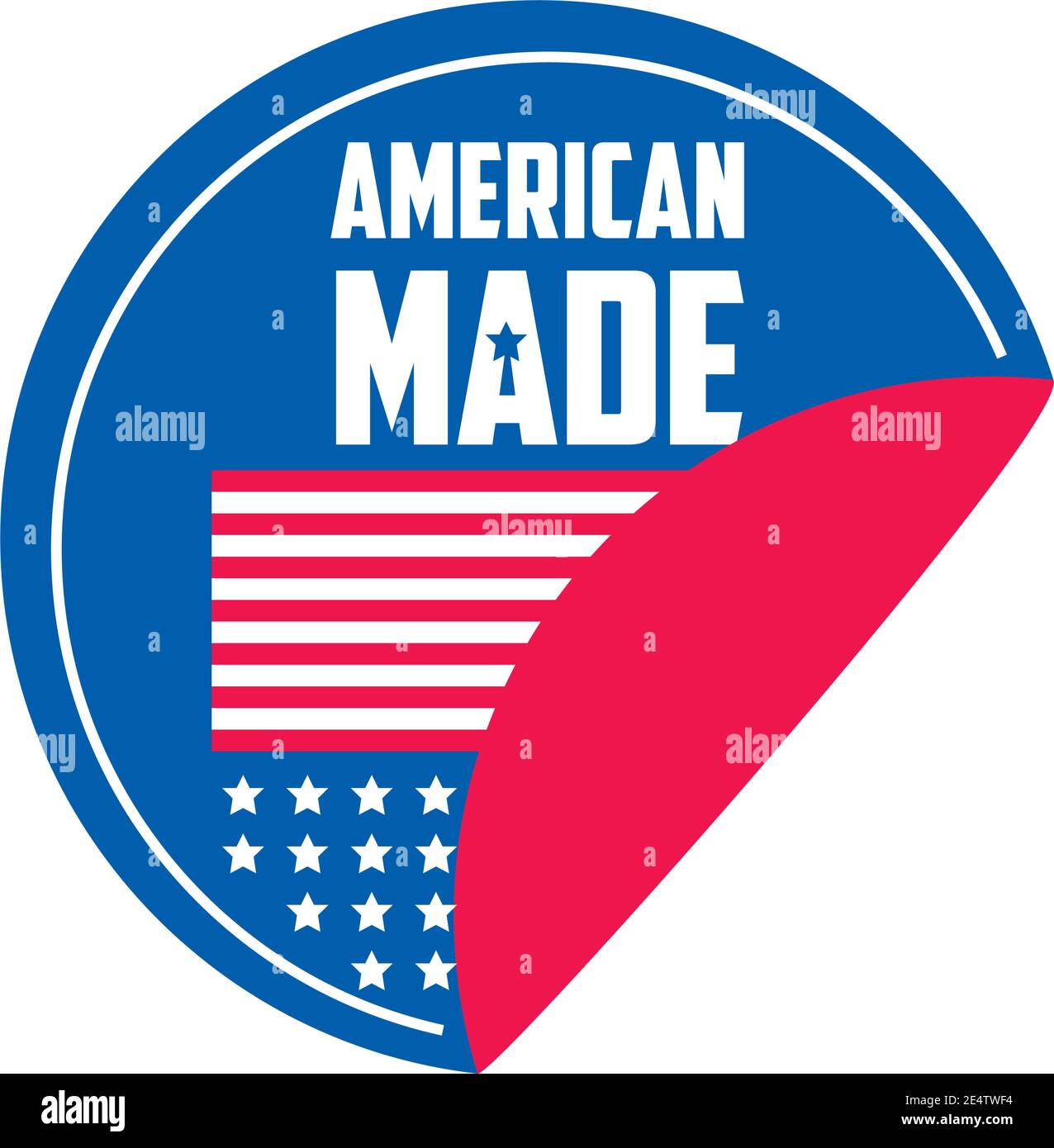 Made in usa seal stamp with flag design, American quality business and