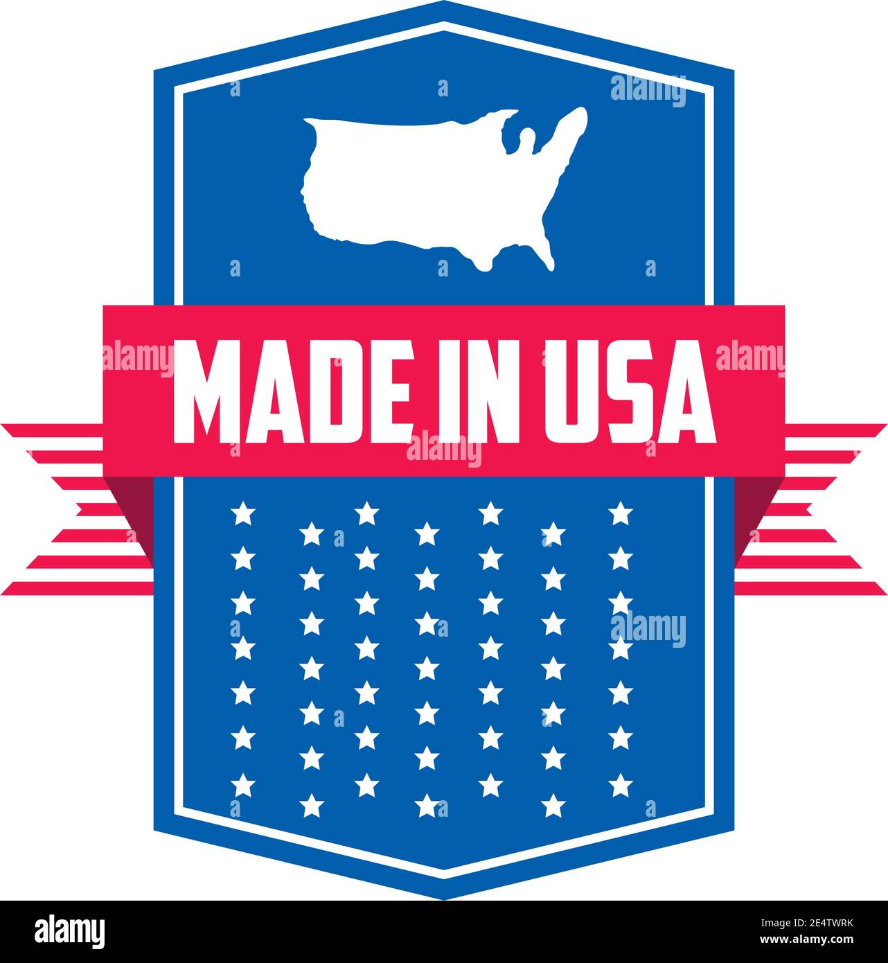 Made in usa banner with map design, American quality business and ...