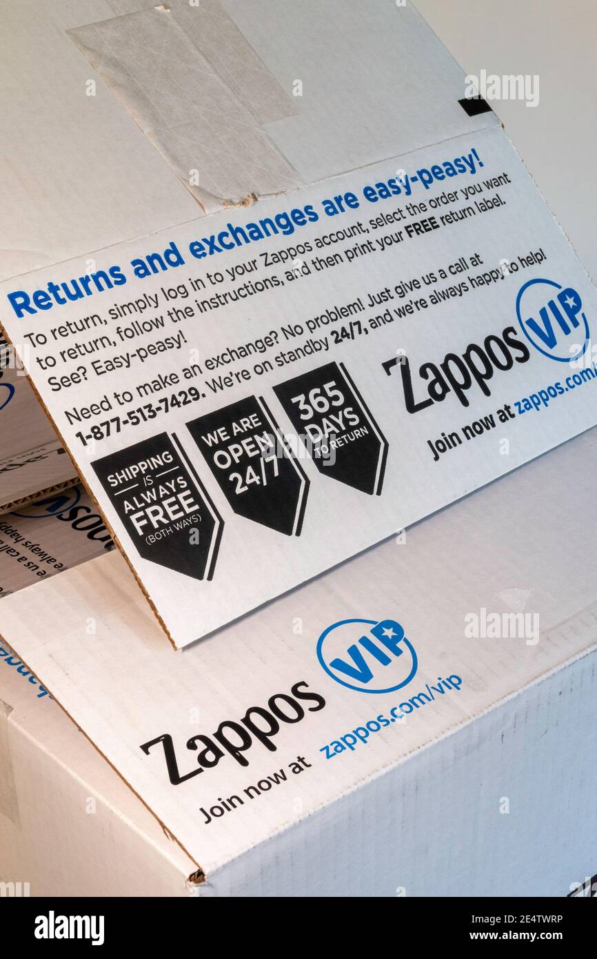 Zappos is an online shoe and clothing retailer who features free shipping and returns USA Stock Photo Alamy