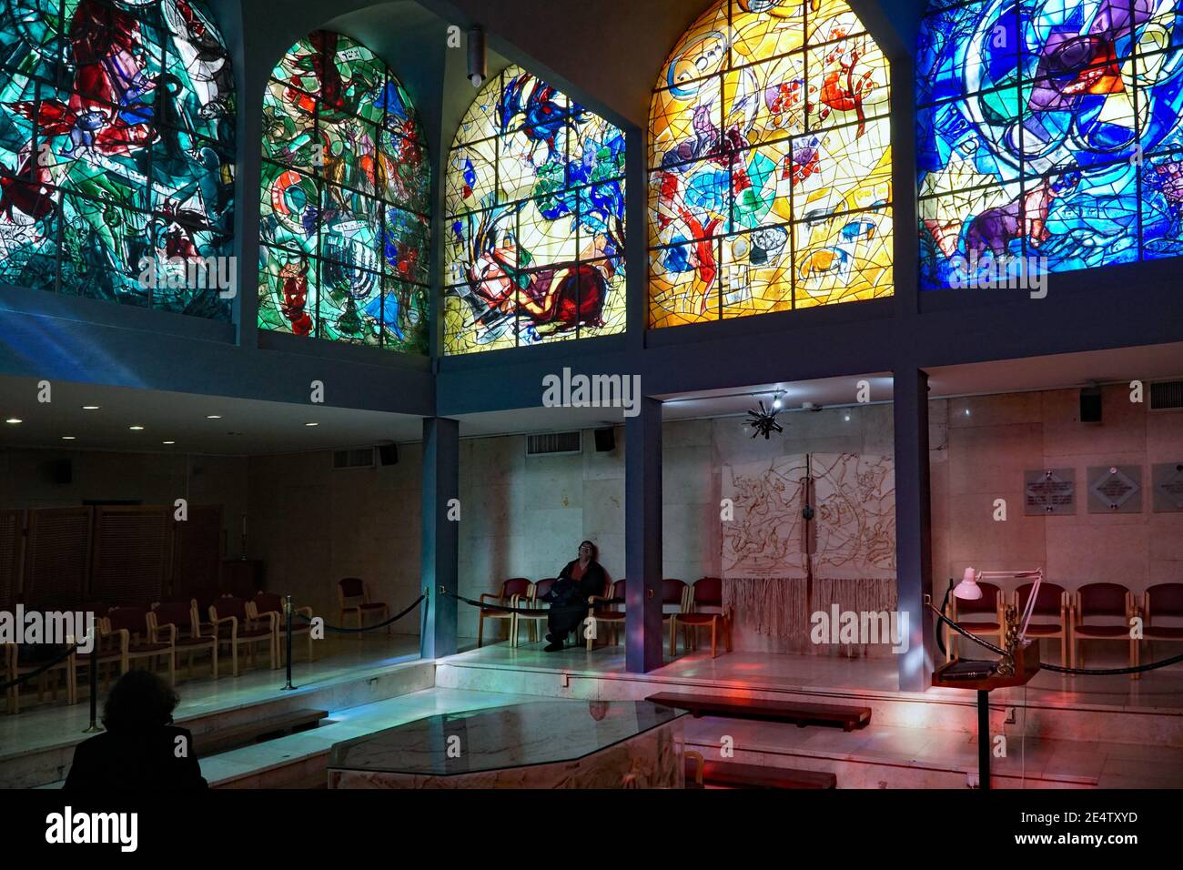 Hadassah Hospital, Jerusalem, Chagall stained glass windows of chapel