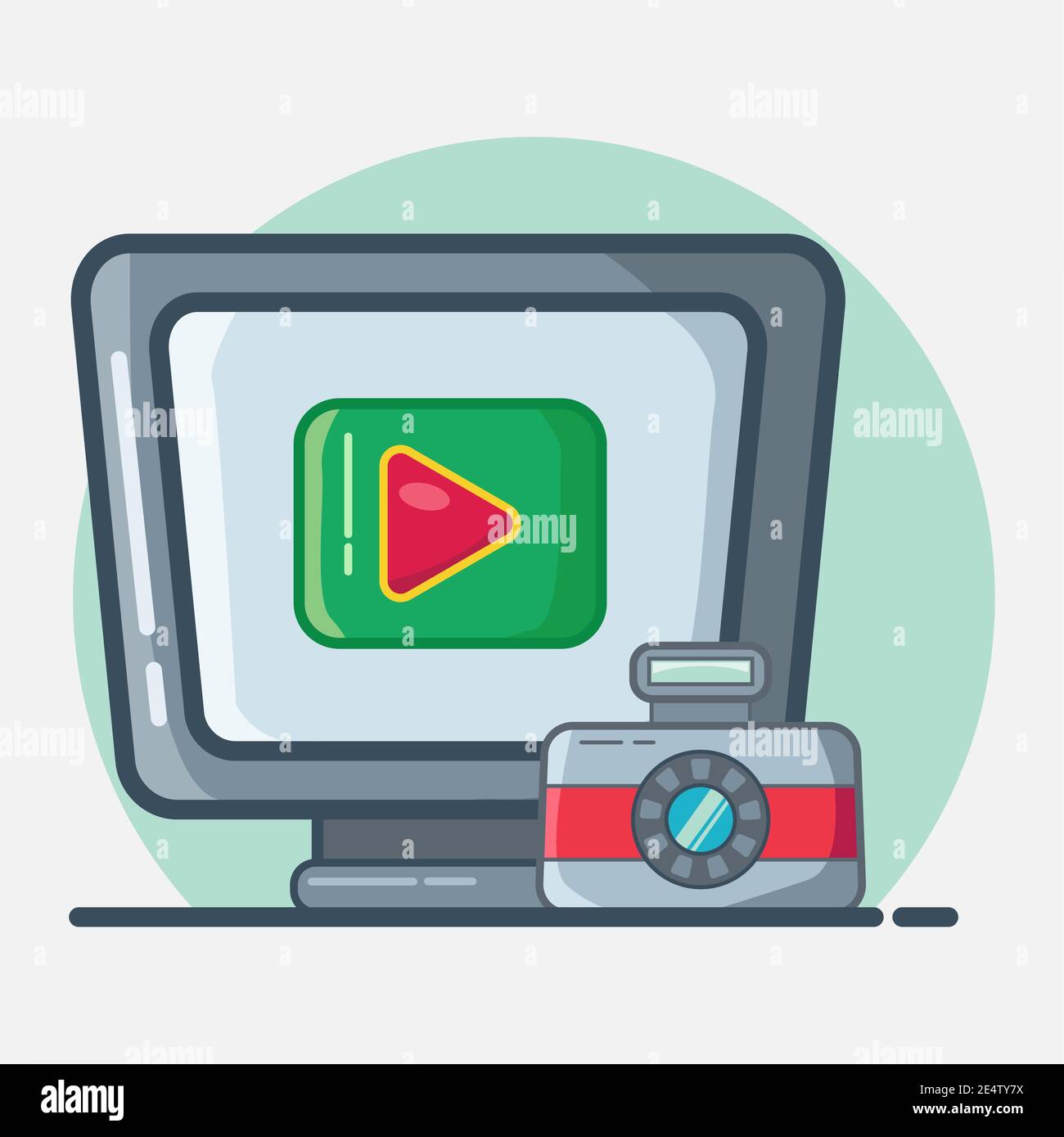 videographer concept symbol vector illustration in flat style Stock Vector