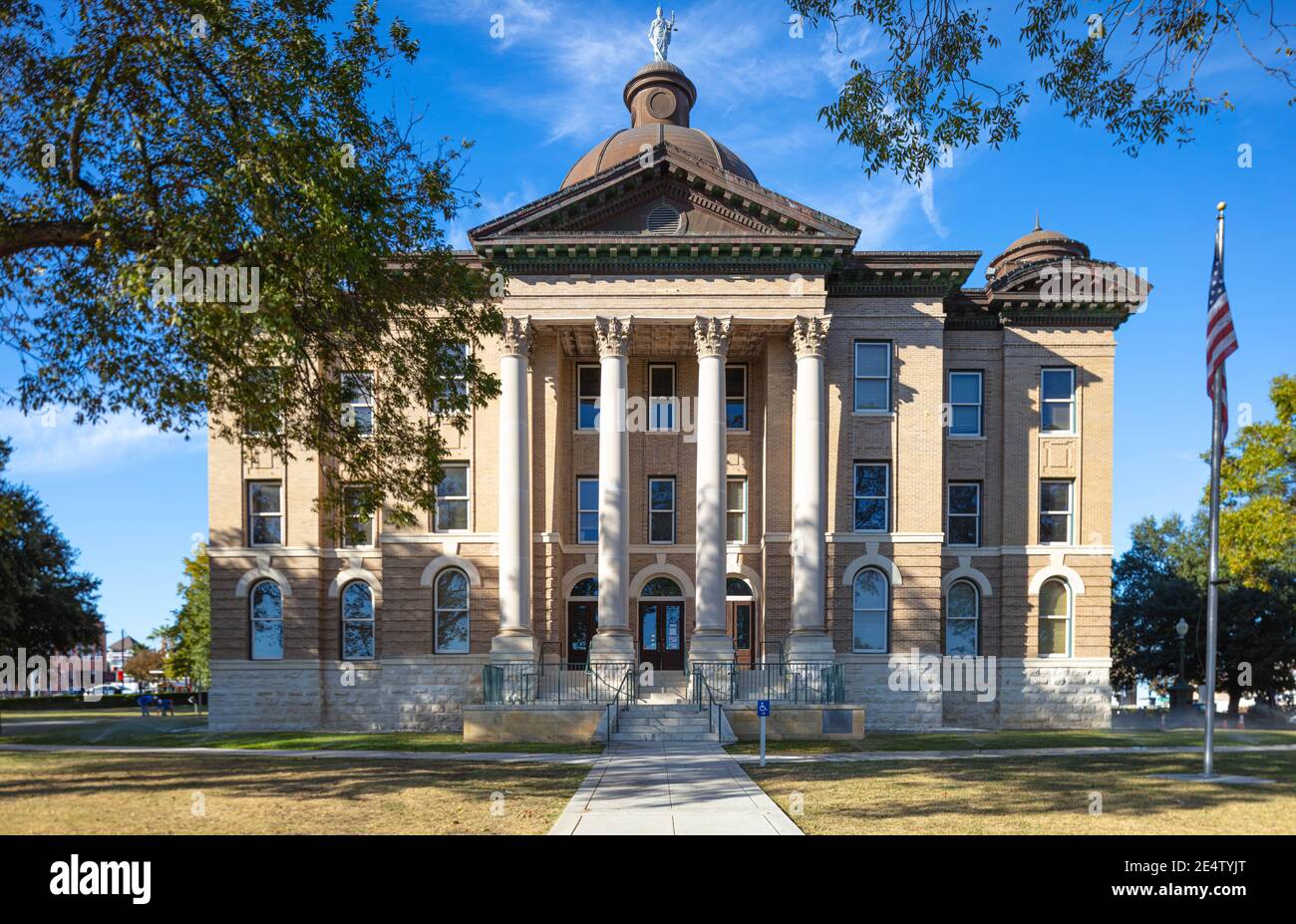 The Hays County Historic Courthouse, in San Marcos, Texas USA Stock Photo