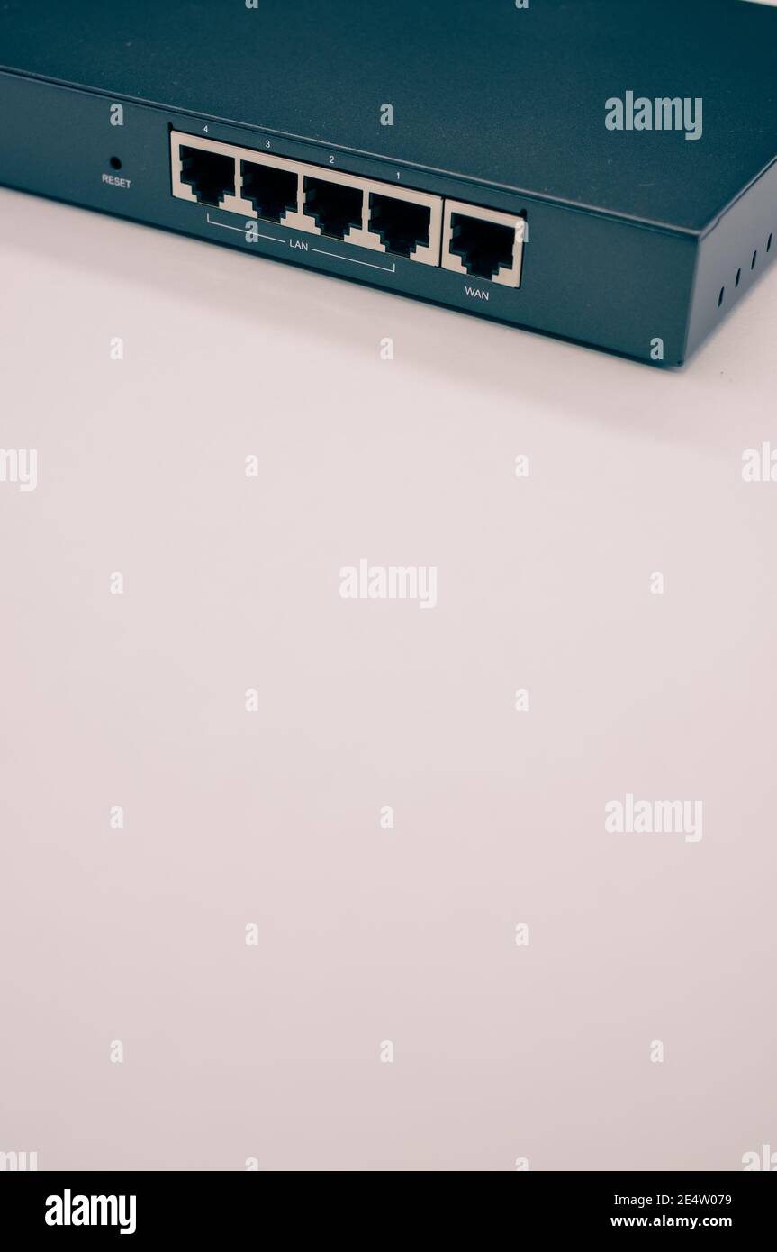 Vertical isolated shot of the black router Stock Photo - Alamy