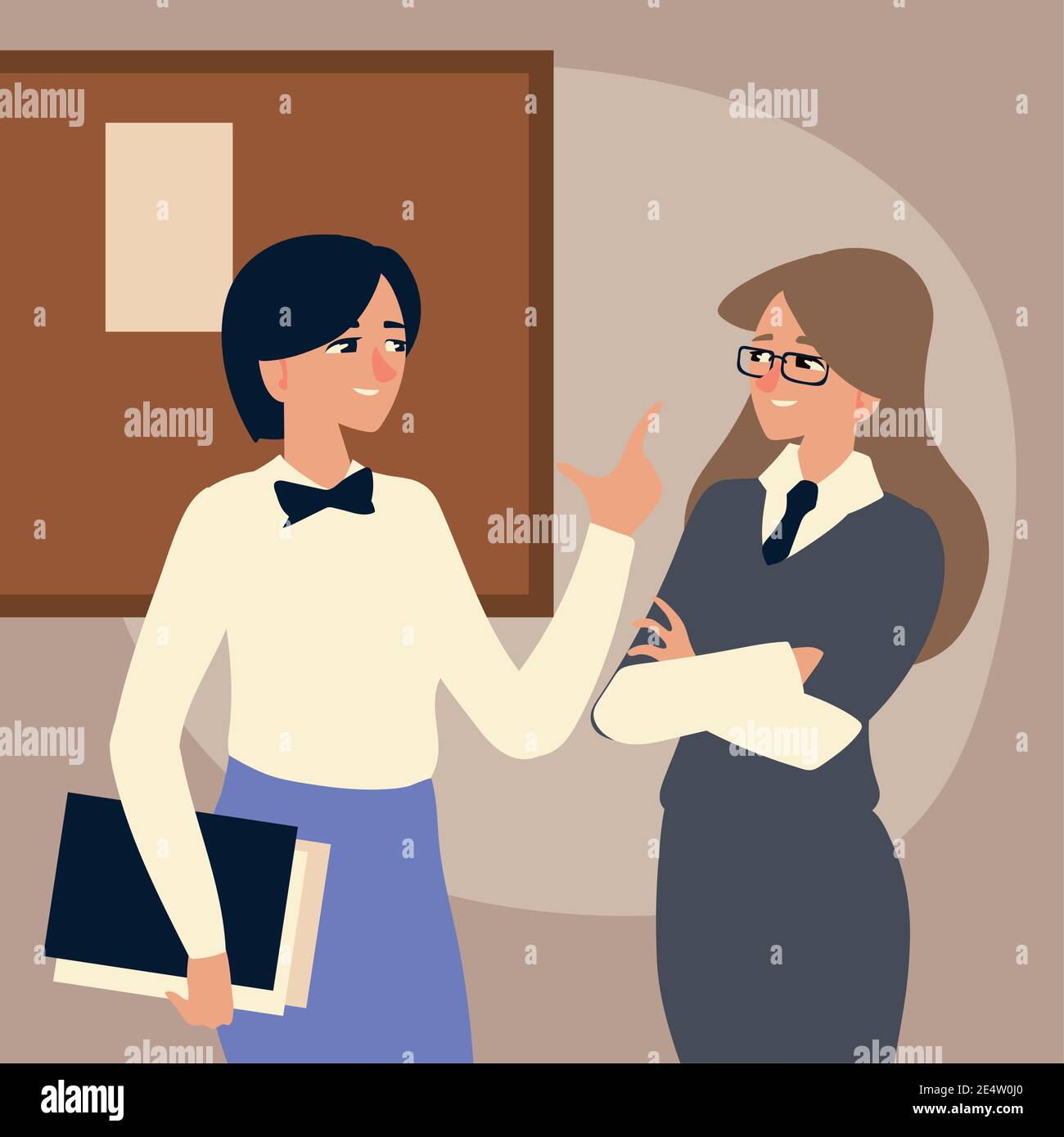business people, businesswomen discussing in the office vector ...