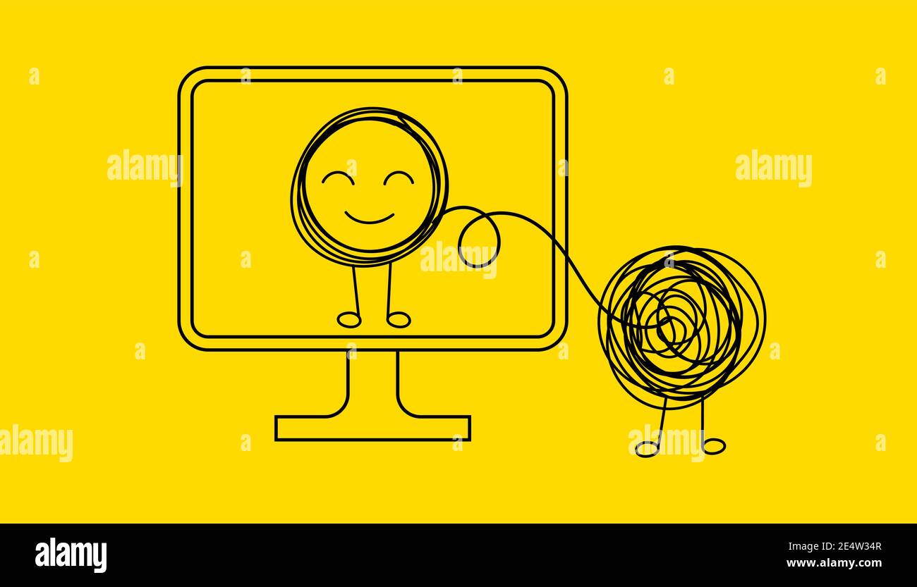 Online training, education, psychological support service concept. Help, advice in solving problems. Vector illustration Stock Vector