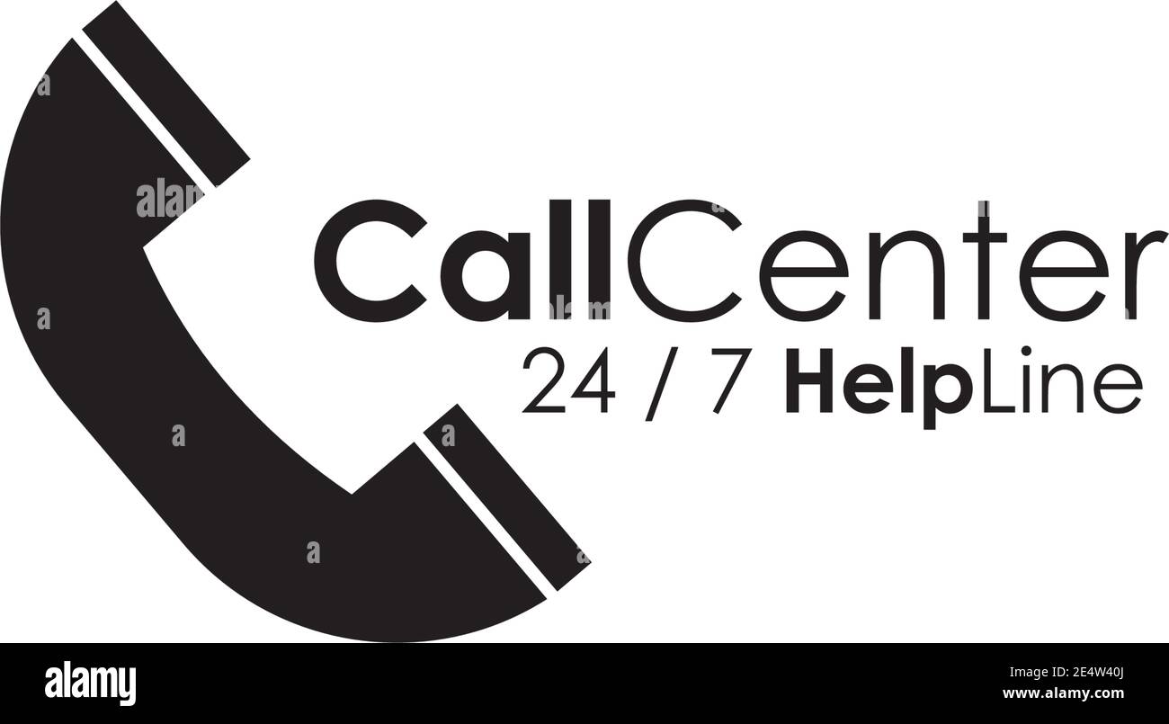 Call center customer care line icon logo design vector template Stock Vector
