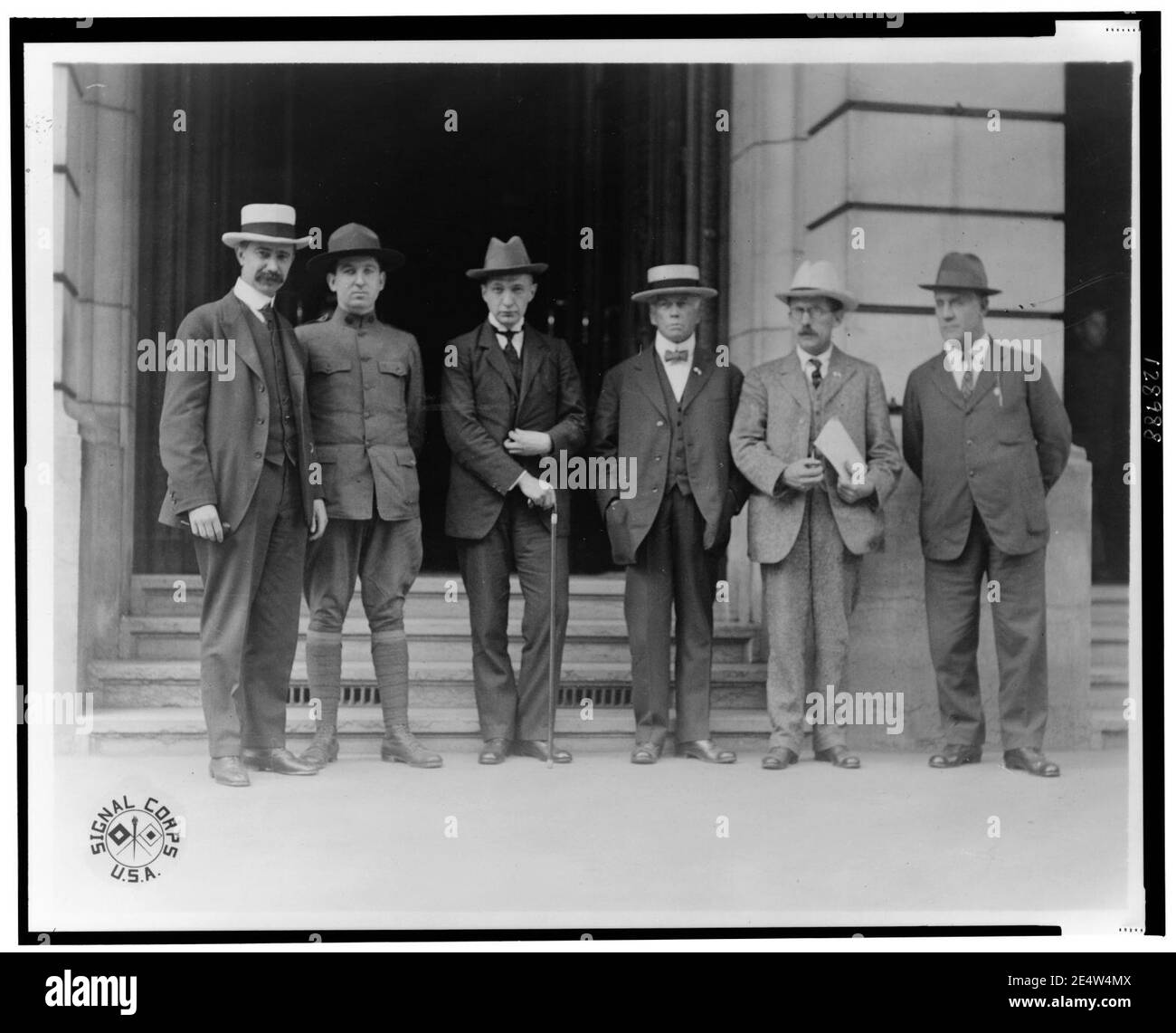 Members of the American mission to Russia - Charles E. Russell standing ...