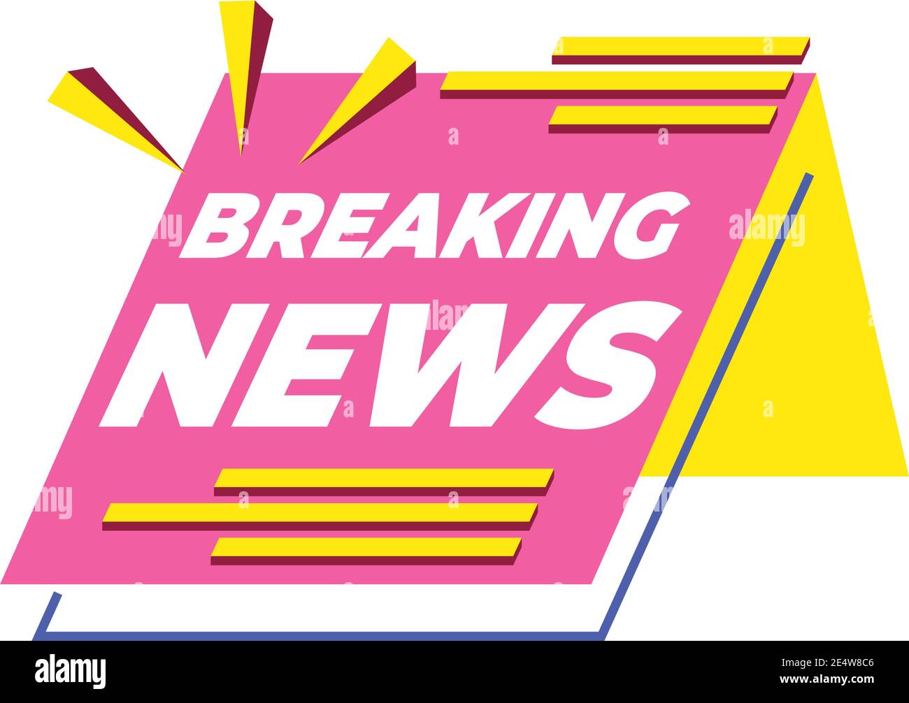 Breaking news pink banner design, Technology channel communication and