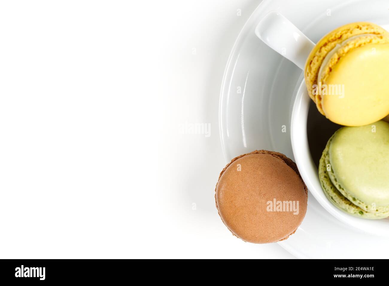 Macaron. Traditional french colorful macarons close up, macro Stock Photo