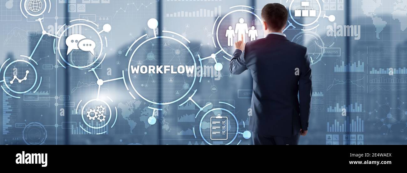 Workflow Repeatability Systematization Buisness Process. Business Technology Internet Stock Photo