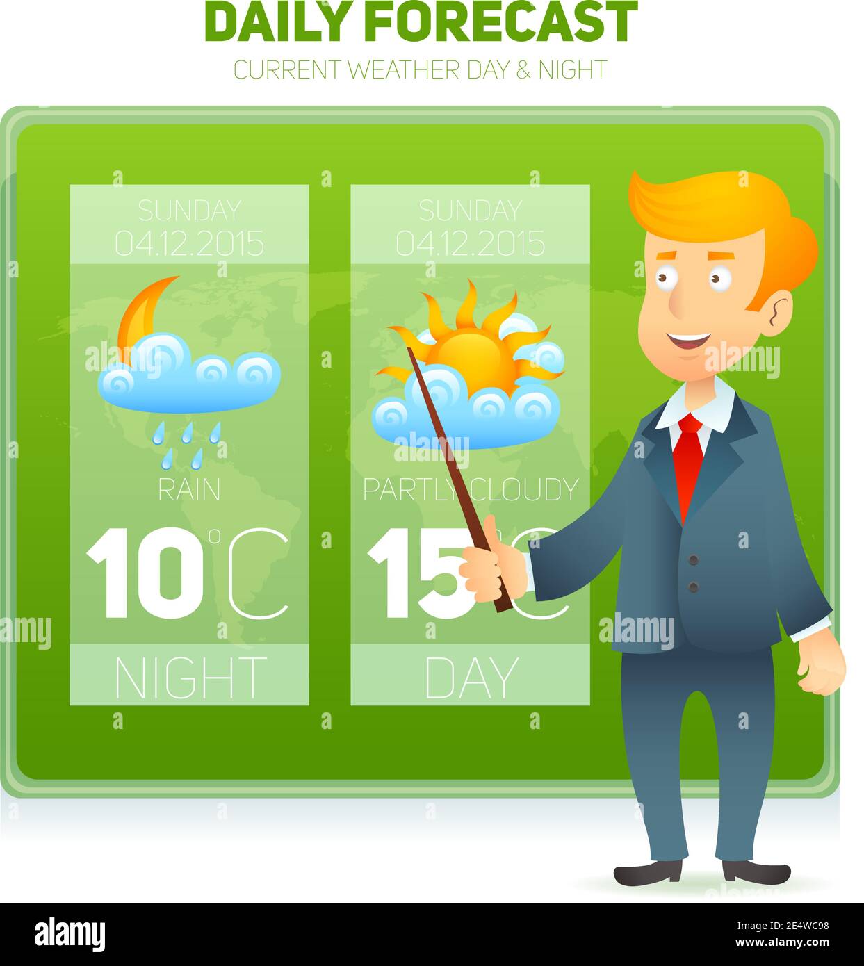 Tv Weather Prediction Forecast Male News Reporter Background Vector Illustration Stock Vector Image Art Alamy