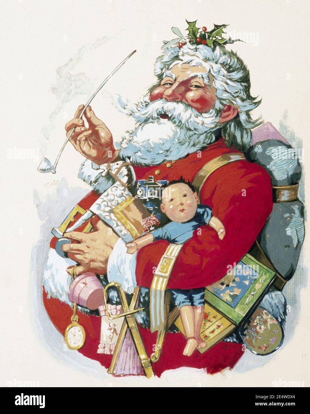 Merry Old Santa Claus by Thomas Nast. Stock Photo