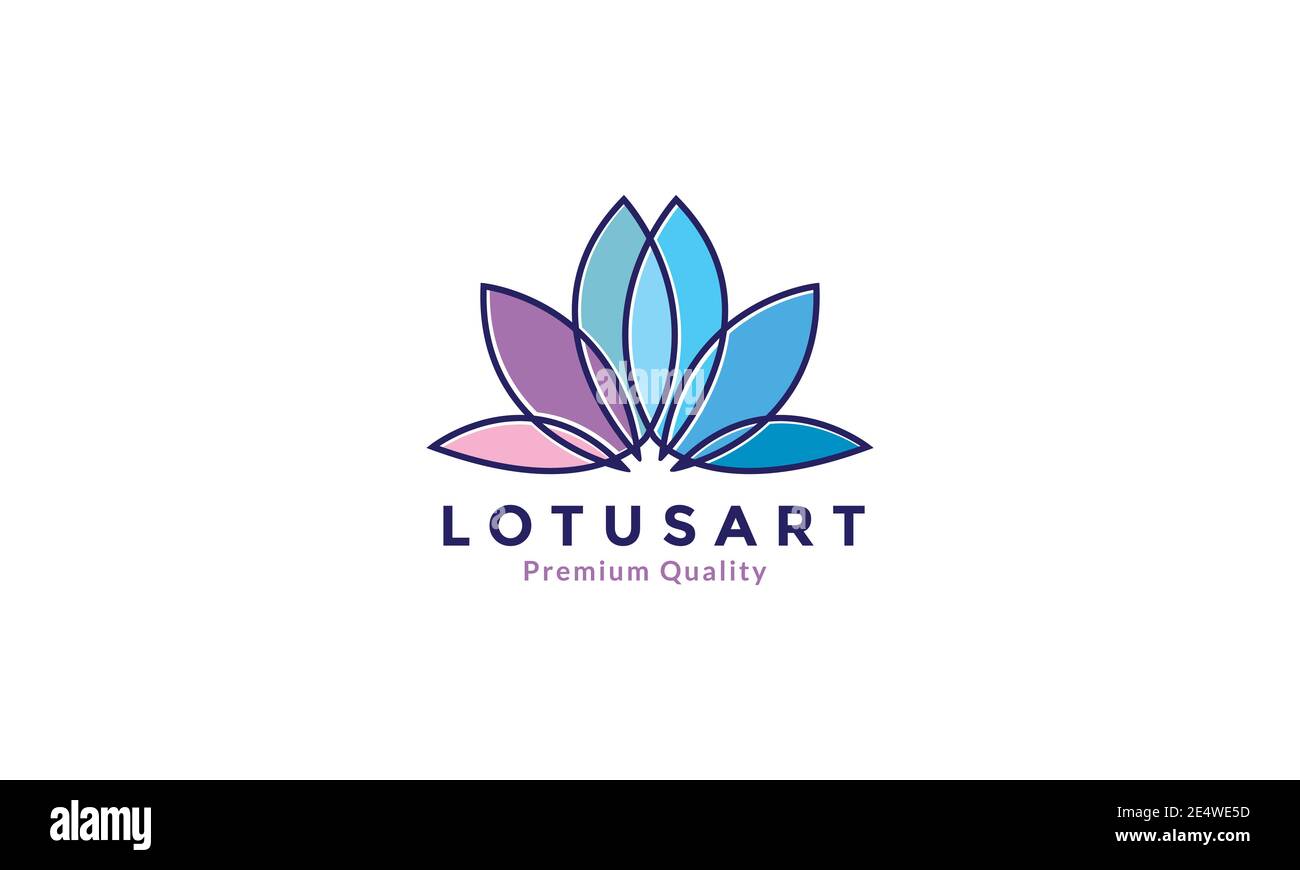 abstract colorful lotus flower logo symbol icon vector graphic design ...