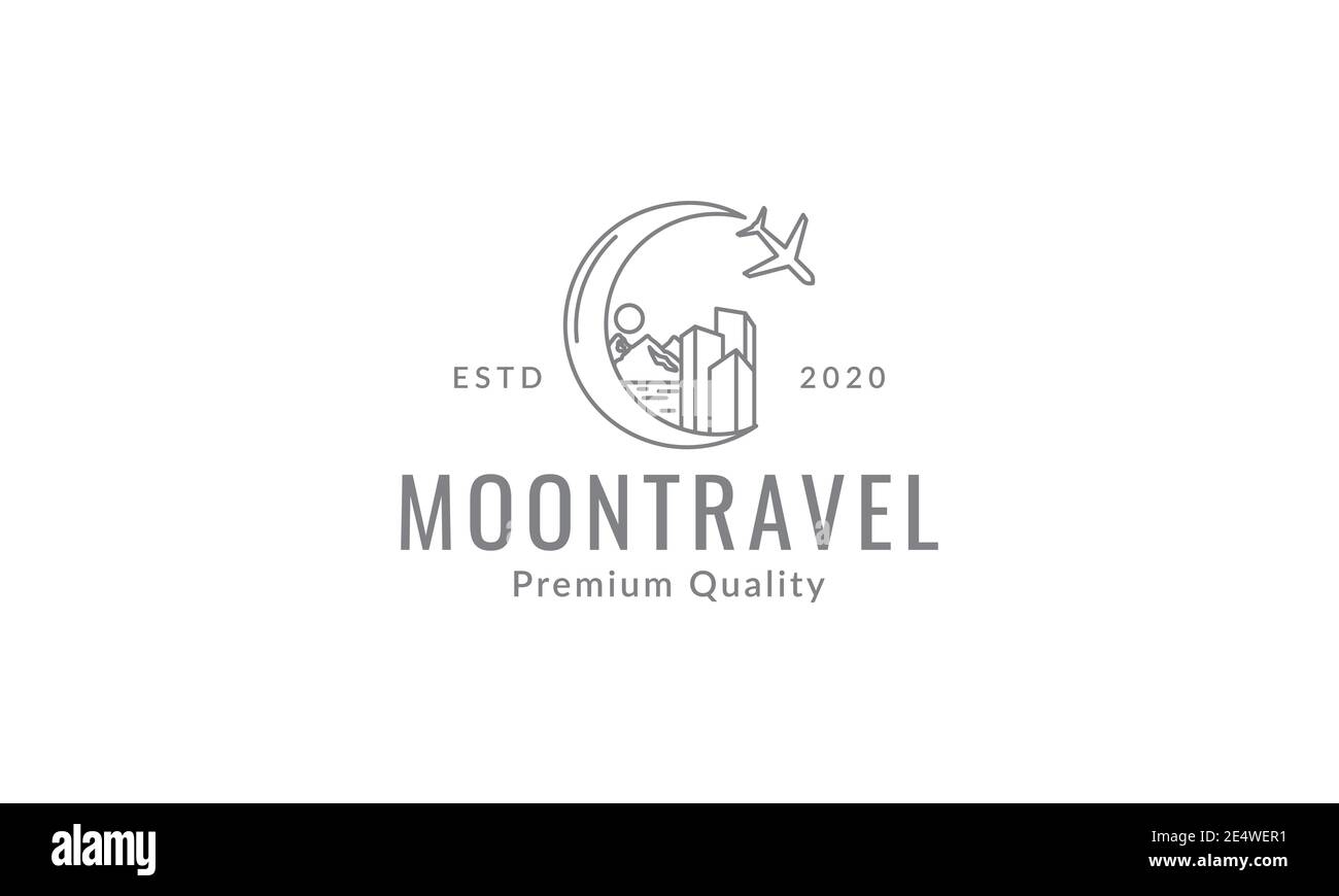 traveling icon airplane and destination line logo symbol icon vector ...
