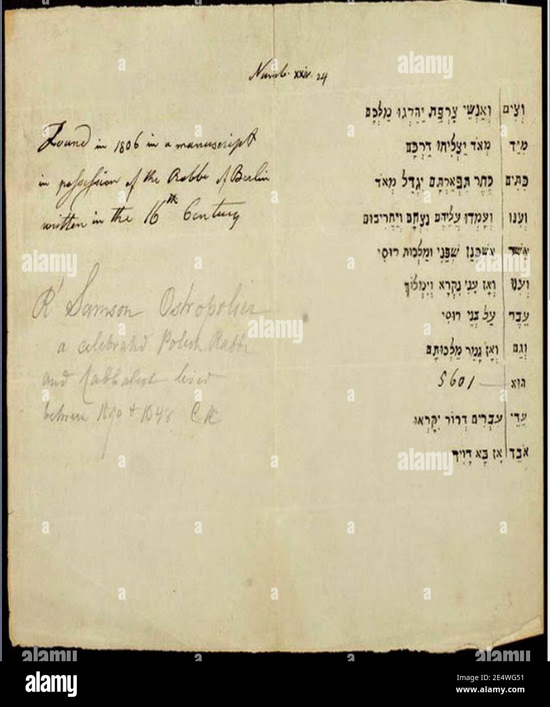 Messianic prophecy 1841. Stock Photo