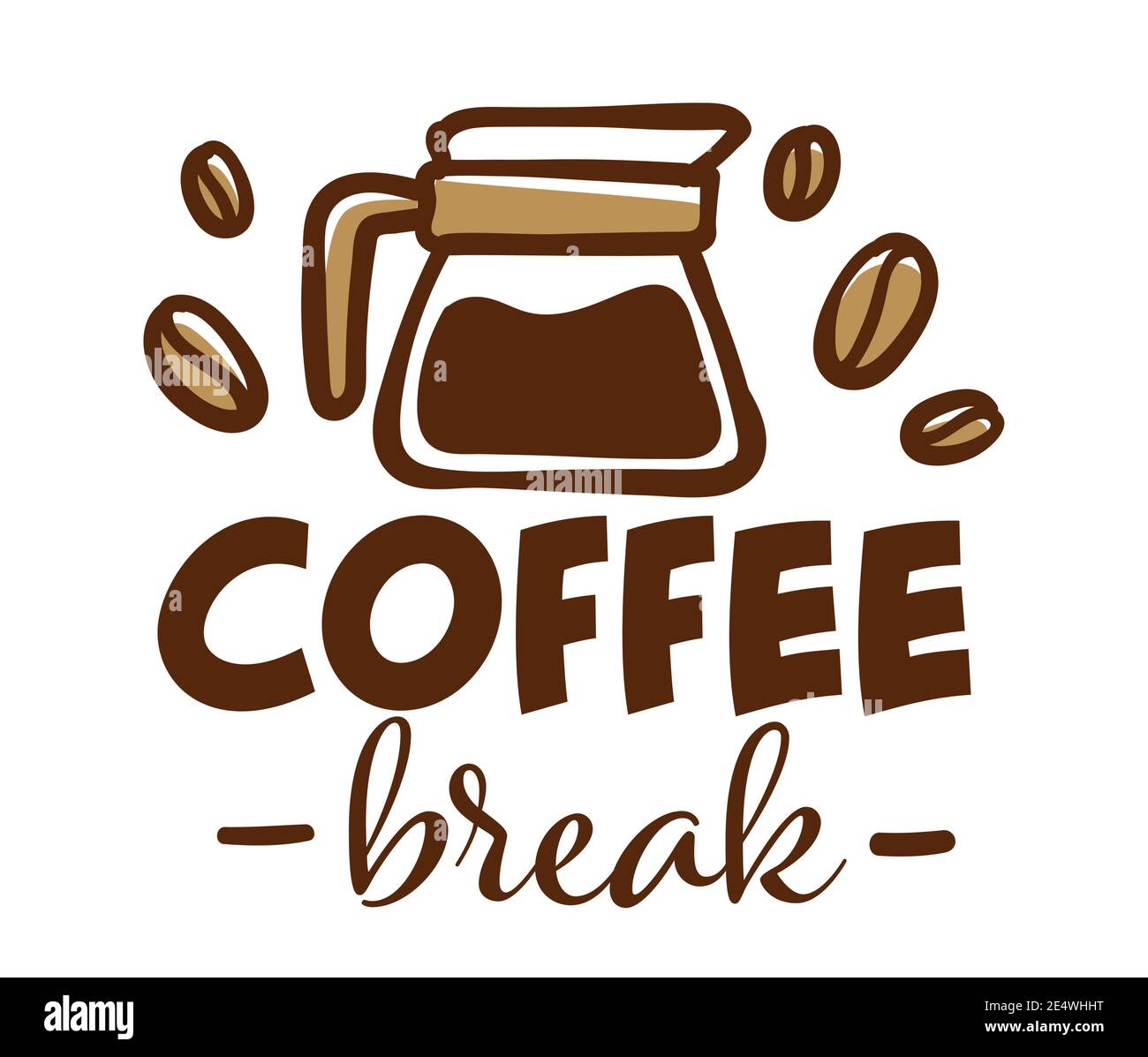 Coffee break, shop with warm beverages emblem Stock Vector Image & Art