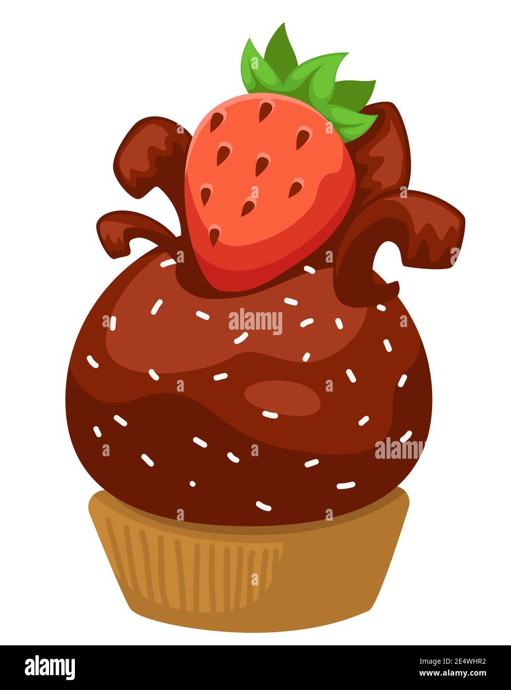 Chocolate cake or cookie with strawberry vector Stock Vector Image ...
