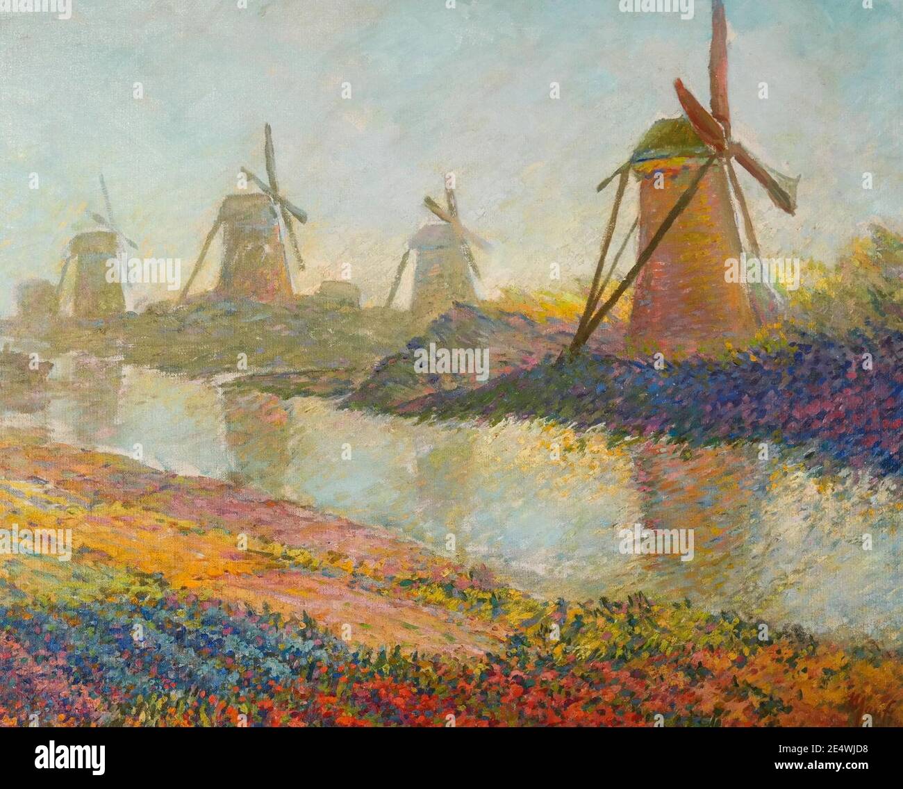 Windmills by Maxime Maufra, oil on canvas. Stock Photo