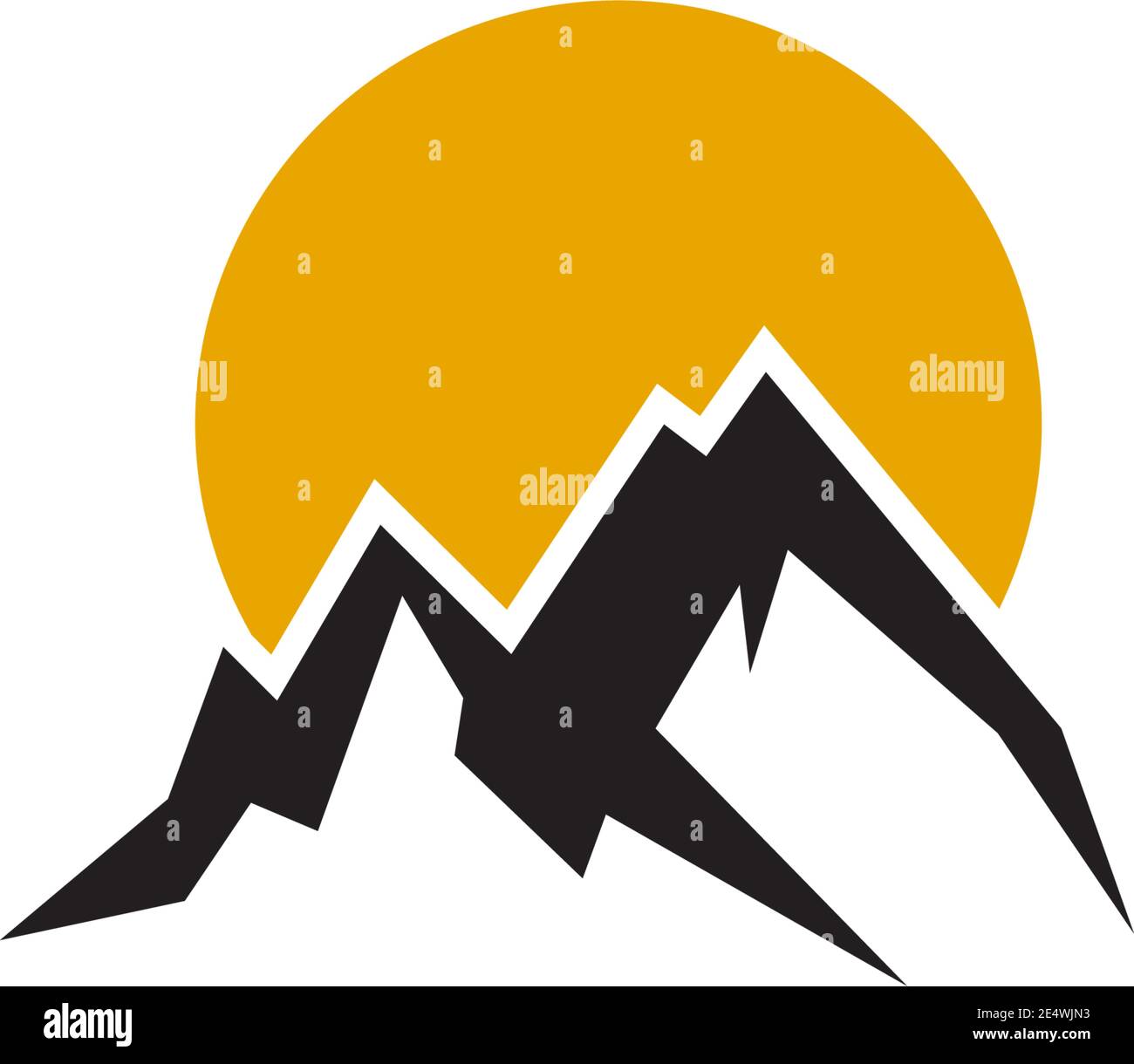 Mountain icon logo design vector illustration template Stock Vector