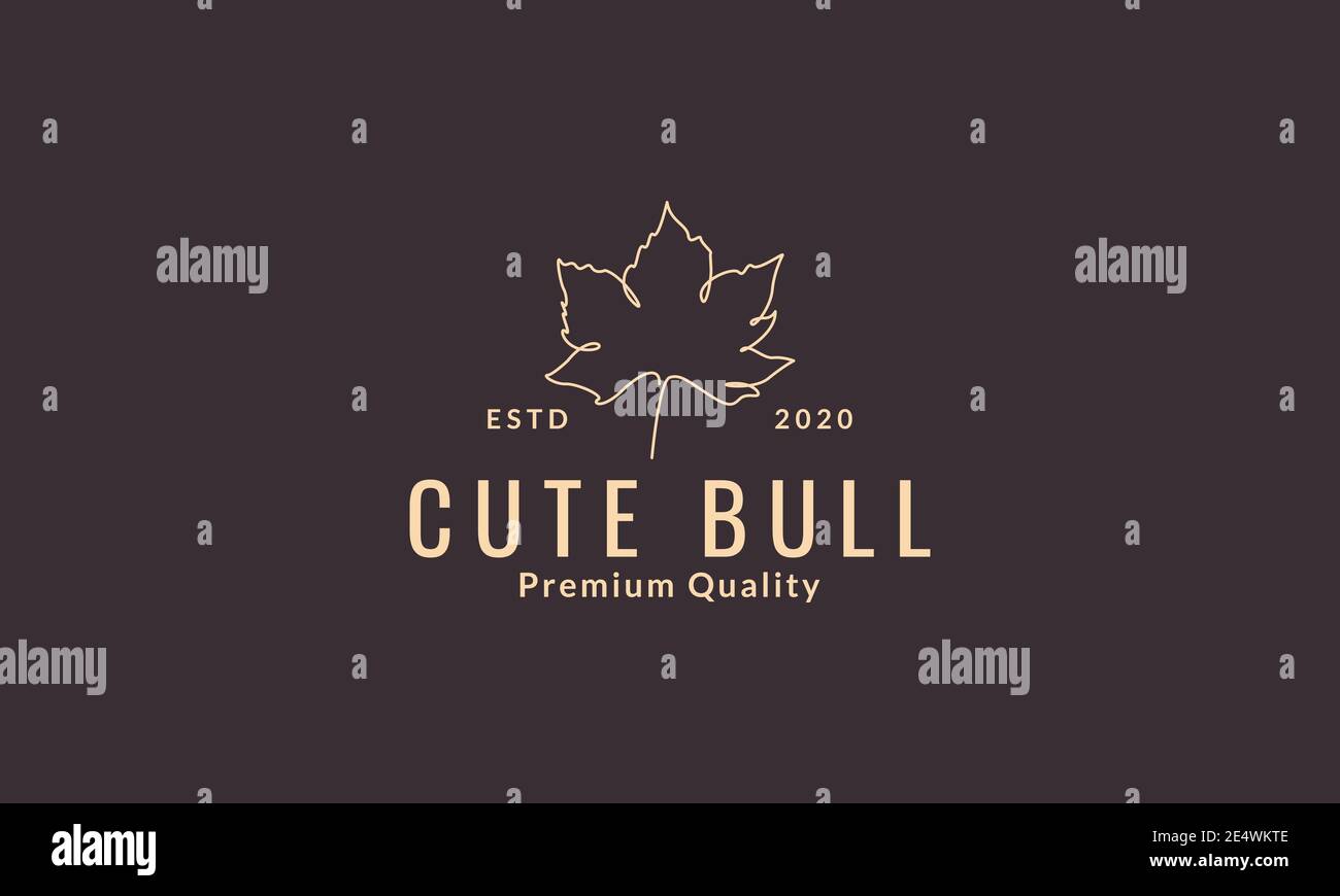 maple leaf line hipster logo symbol icon vector graphic design Stock ...