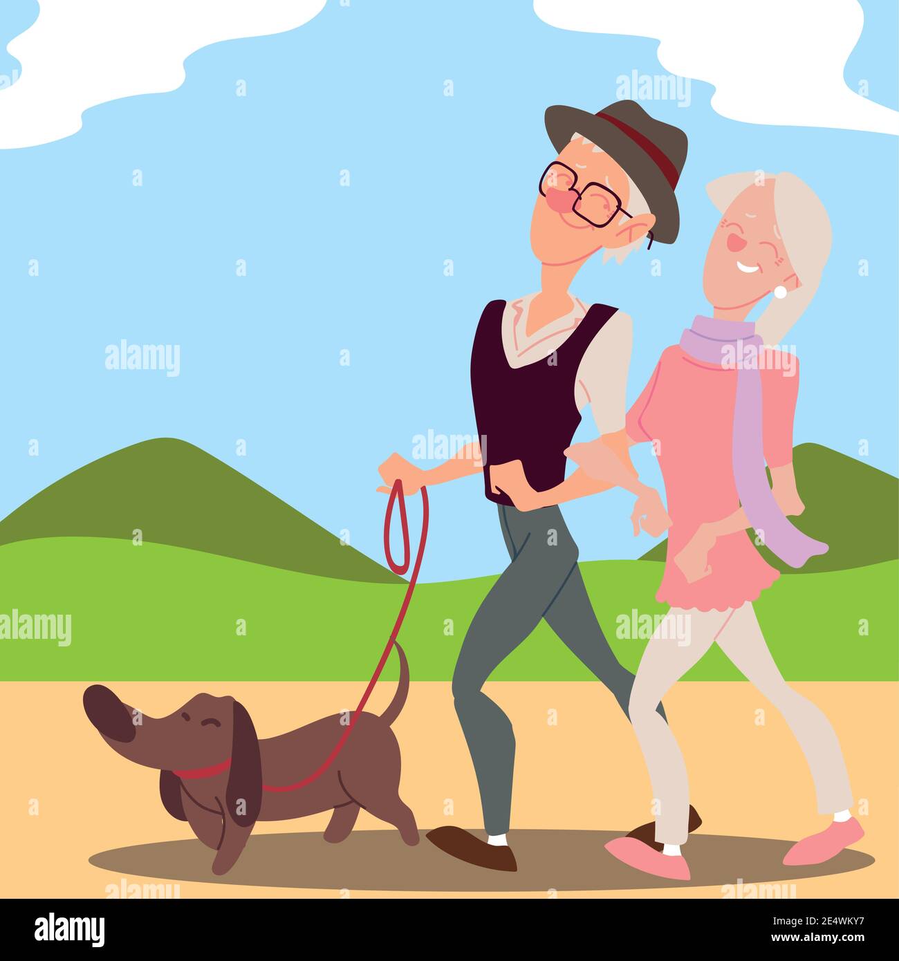 seniors active, old couple walking with dog in park vector illustration Stock Vector Image & Art - Alamy seniors active, old couple walking with dog in park vector illustration Stock Vector Image & Art - Alamy