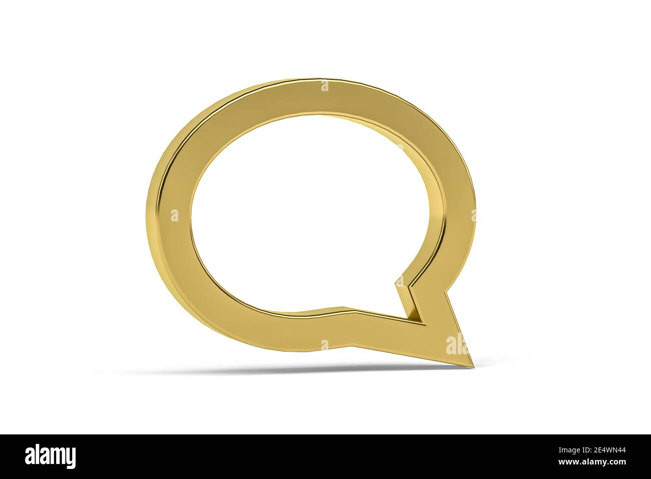 Golden 3d comments icon isolated on white background - 3D render Stock ...