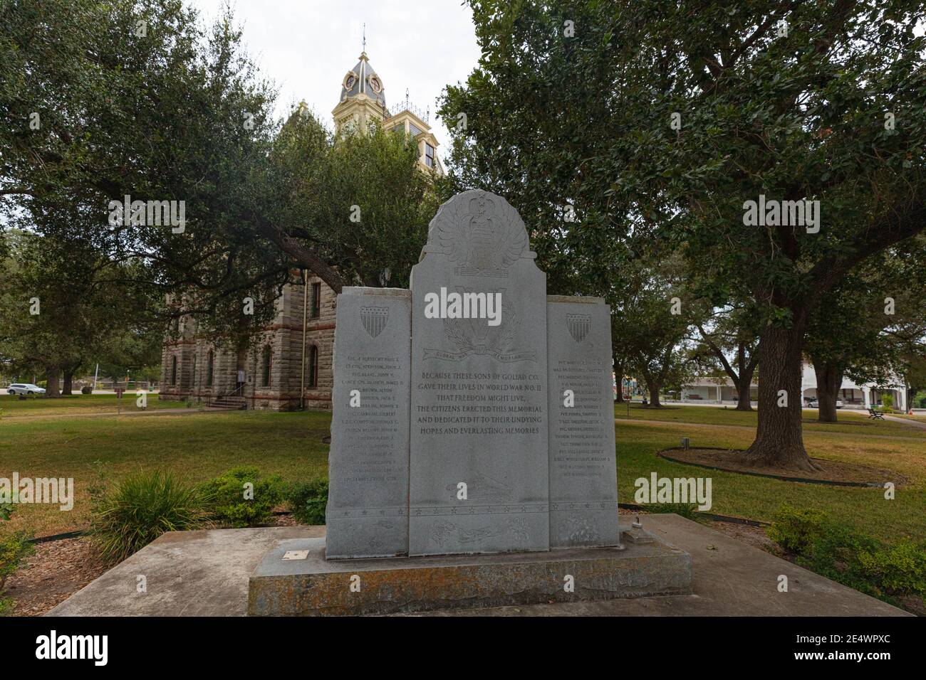 Goliad, Texas, USA September 3, 2020 Memorial dedicated to the