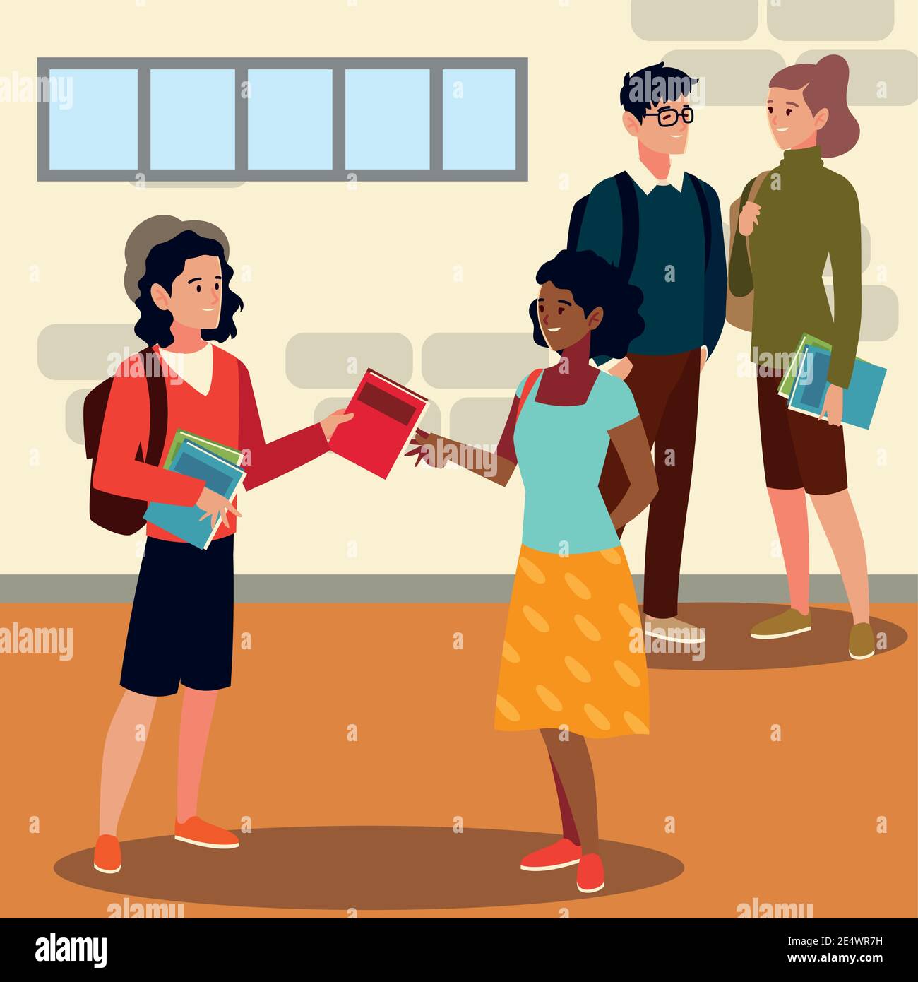 students male and female holding books education and academic image ...