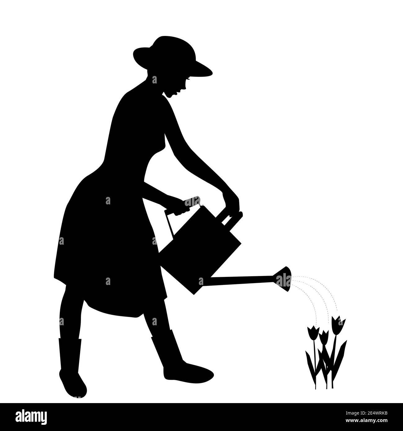 Watering can silhouette hi-res stock photography and images - Alamy