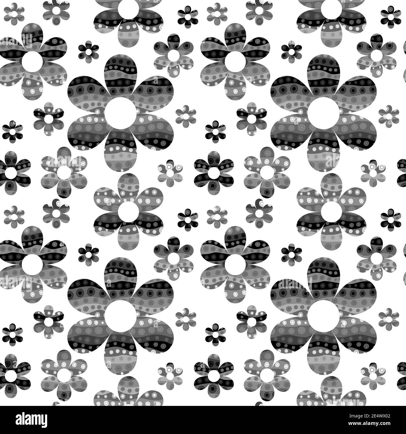 Black and white floral seamless pattern Stock Vector Image & Art - Alamy