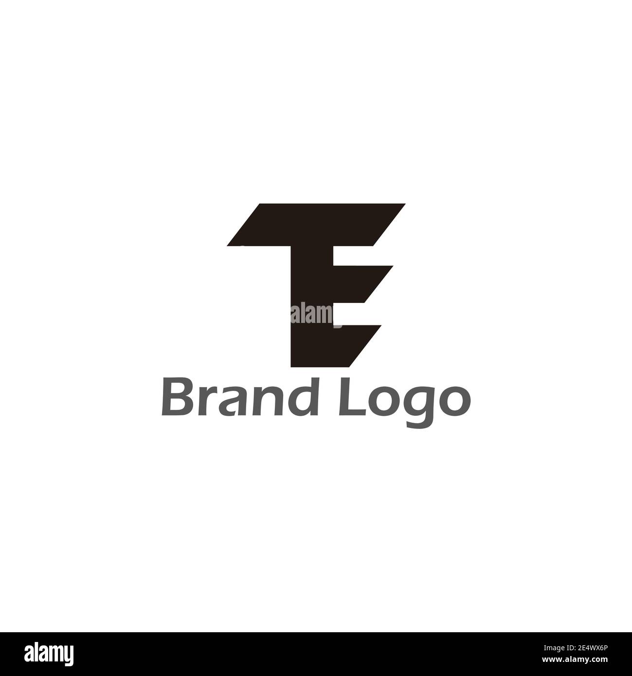 letter te simple geometric motion logo vector Stock Vector
