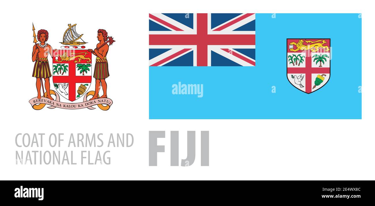 Vector set of the coat of arms and national flag of Fiji Stock Vector Image & Art Alamy
