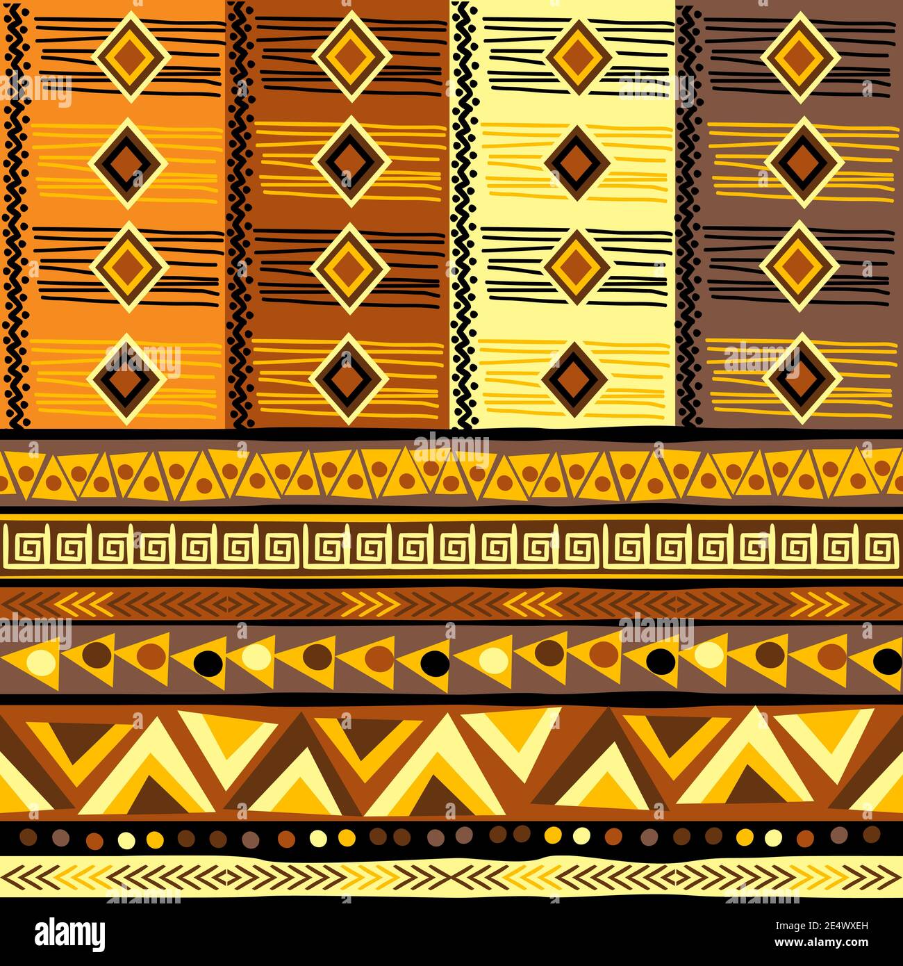 Decorative background with african geometric motifs Stock Vector Image ...