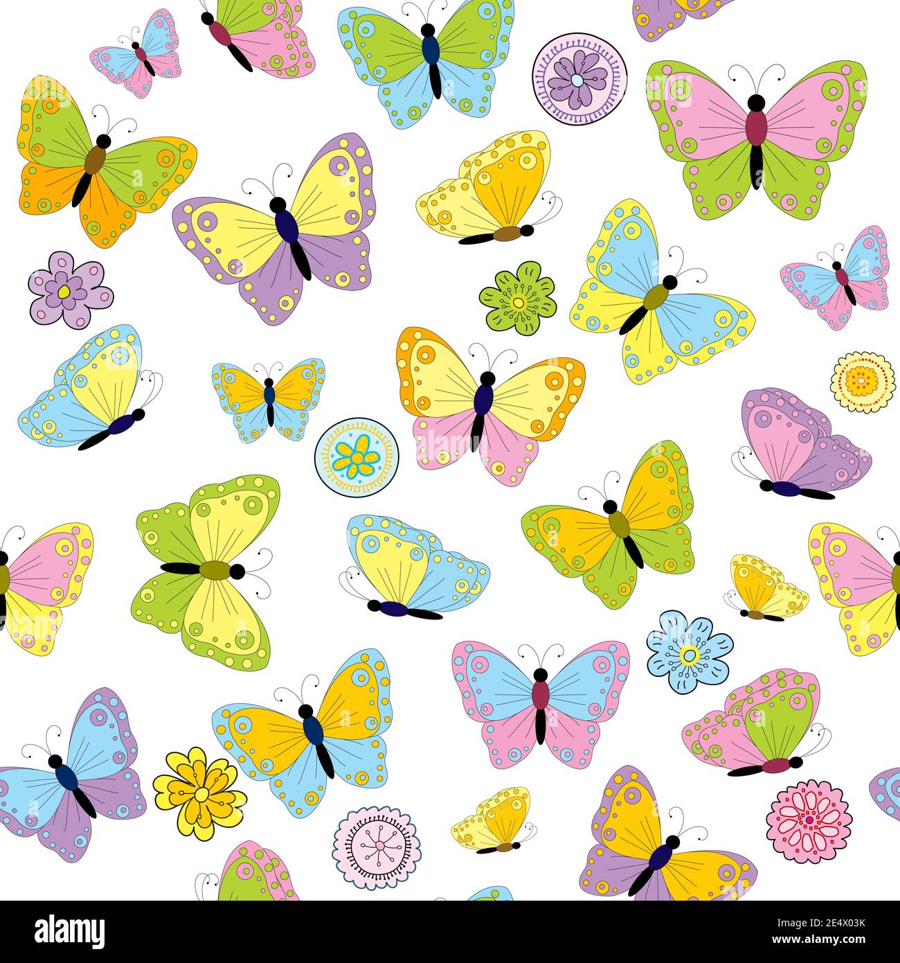 Colorful seamless background with butterflies Stock Vector Image & Art ...