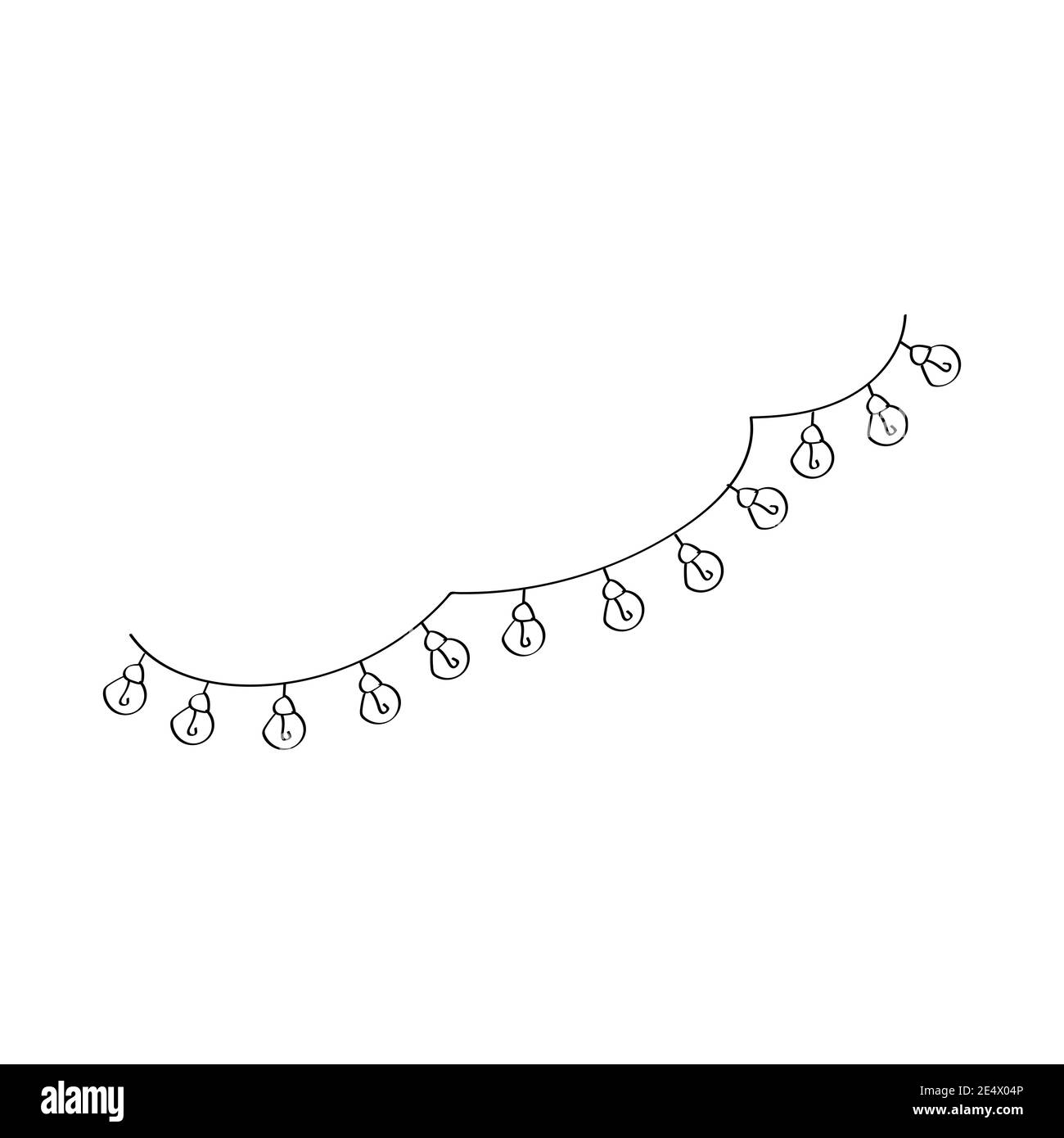 video konsensus Farvel Festive garland of light bulbs. Doodle vector illustration Stock Vector  Image & Art - Alamy