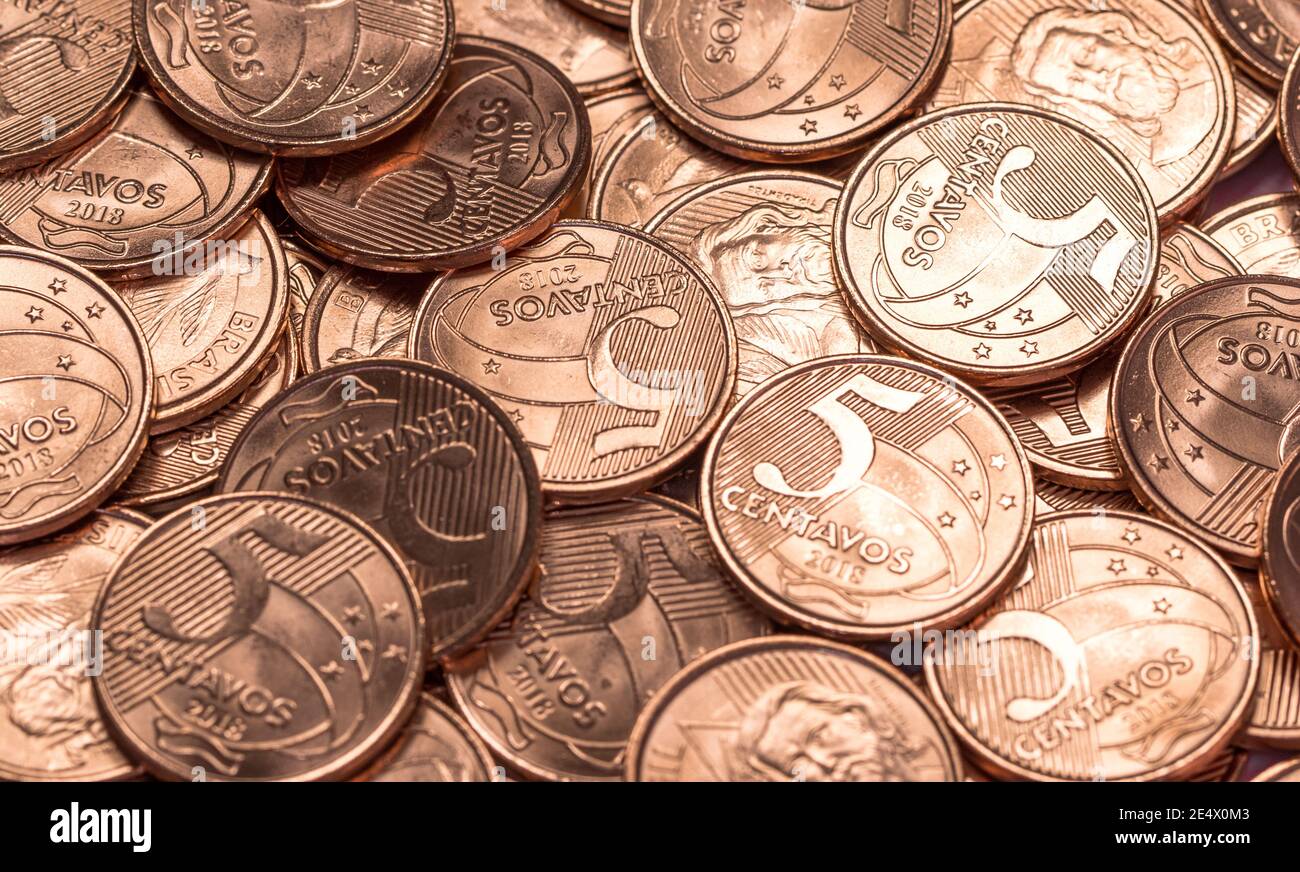 Top view metallic coins hi-res stock photography and images - Alamy