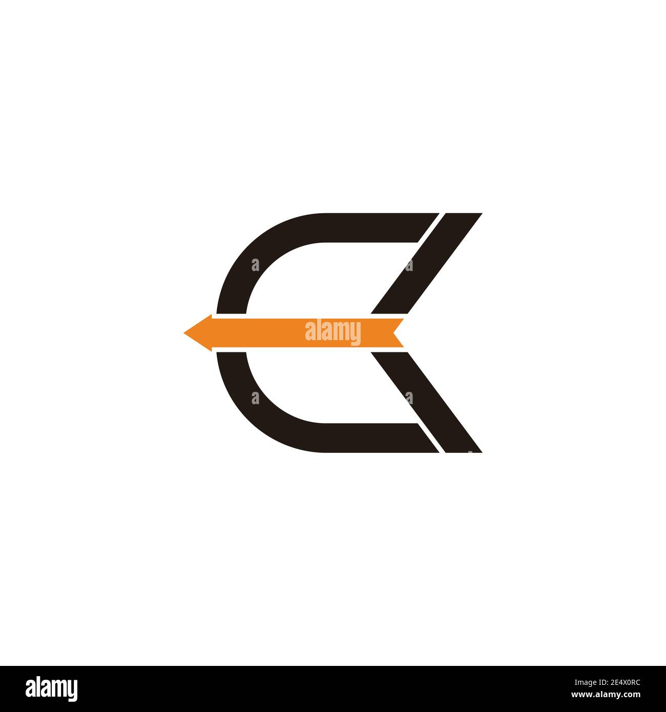 letter ck fast arrow simple geometric logo vector Stock Vector