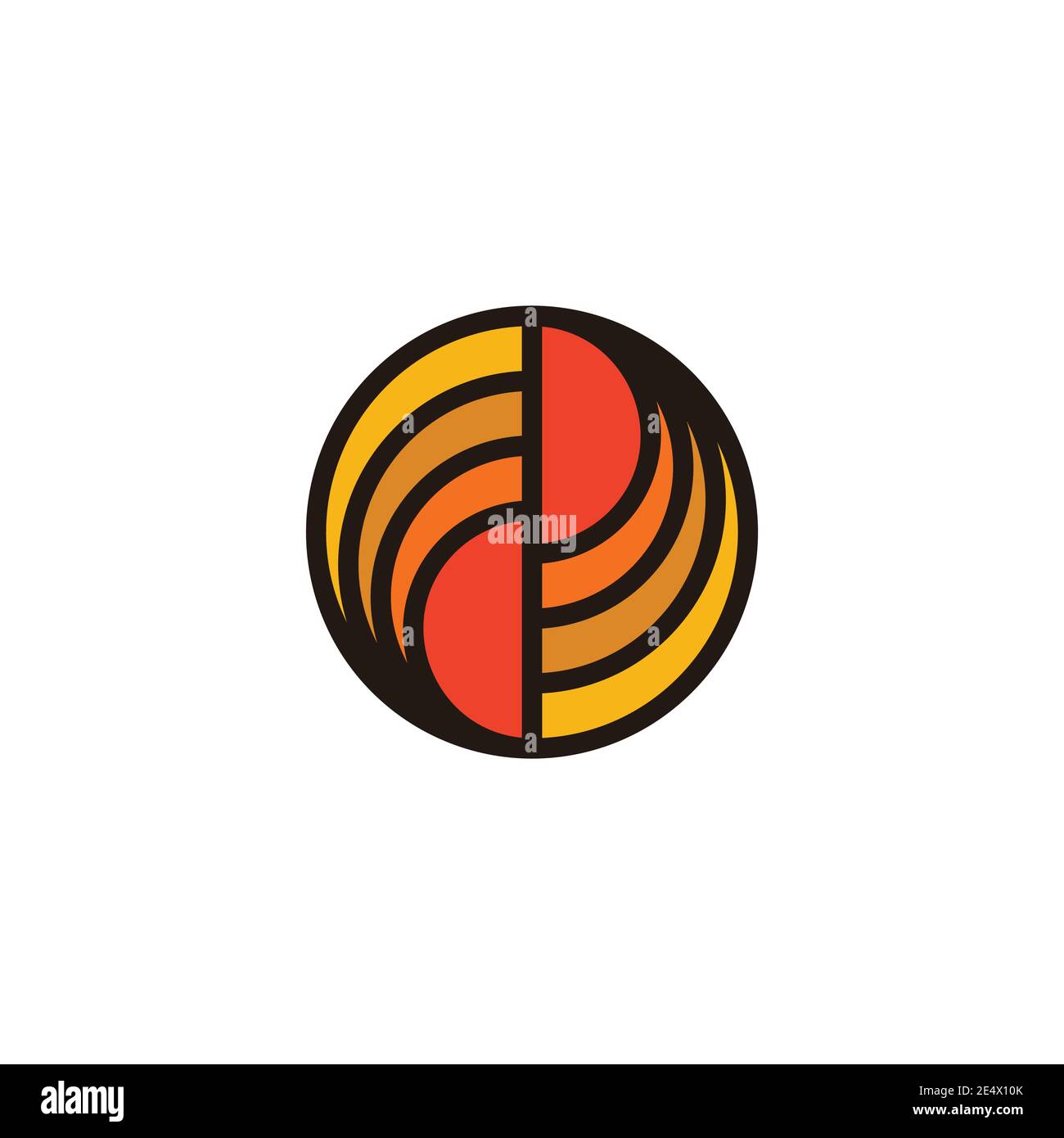 abstract letter dp circle movement circle gradient design logo vector Stock Vector