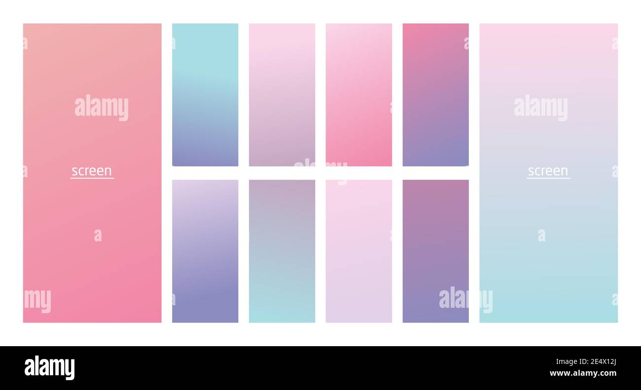 Soft pastel gradient smooth and vibrant color background set for devices,  pc and modern smartphone screen soft pastel color backgrounds vector ux and  Stock Vector Image & Art - Alamy