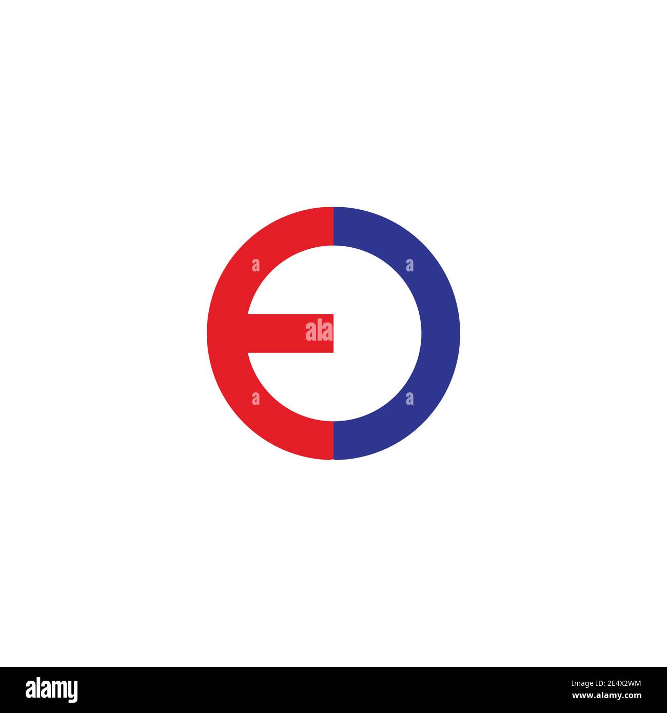 abstract letter ed colorful geometric round logo vector Stock Vector