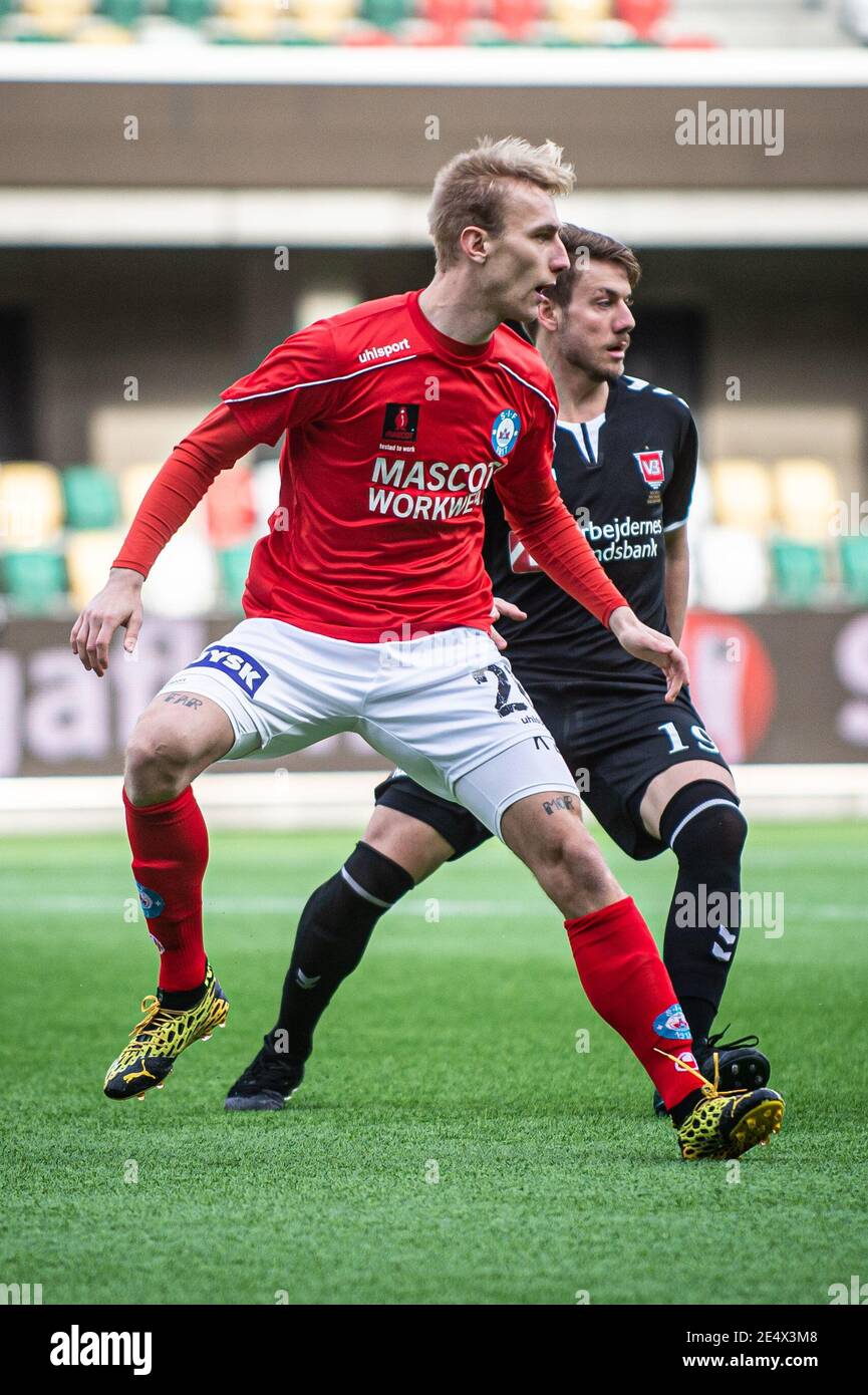 Silkeborg, Denmark. 24th Jan, 2021. Tobias Salquist (20) of Silkeborg IF seen during a test match between Silkeborg IF and Vejle Boldklub at Jysk Park in Silkeborg. (Photo Credit: Gonzales Photo/Alamy Live News Stock Photo