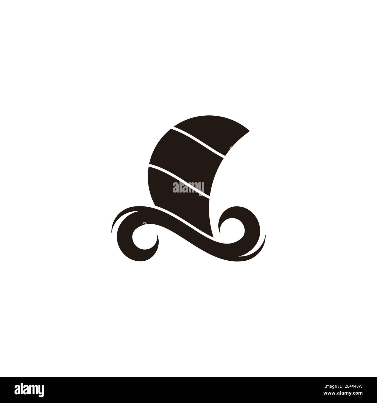 simple waves boat geometric sail symbol logo vector Stock Vector Image