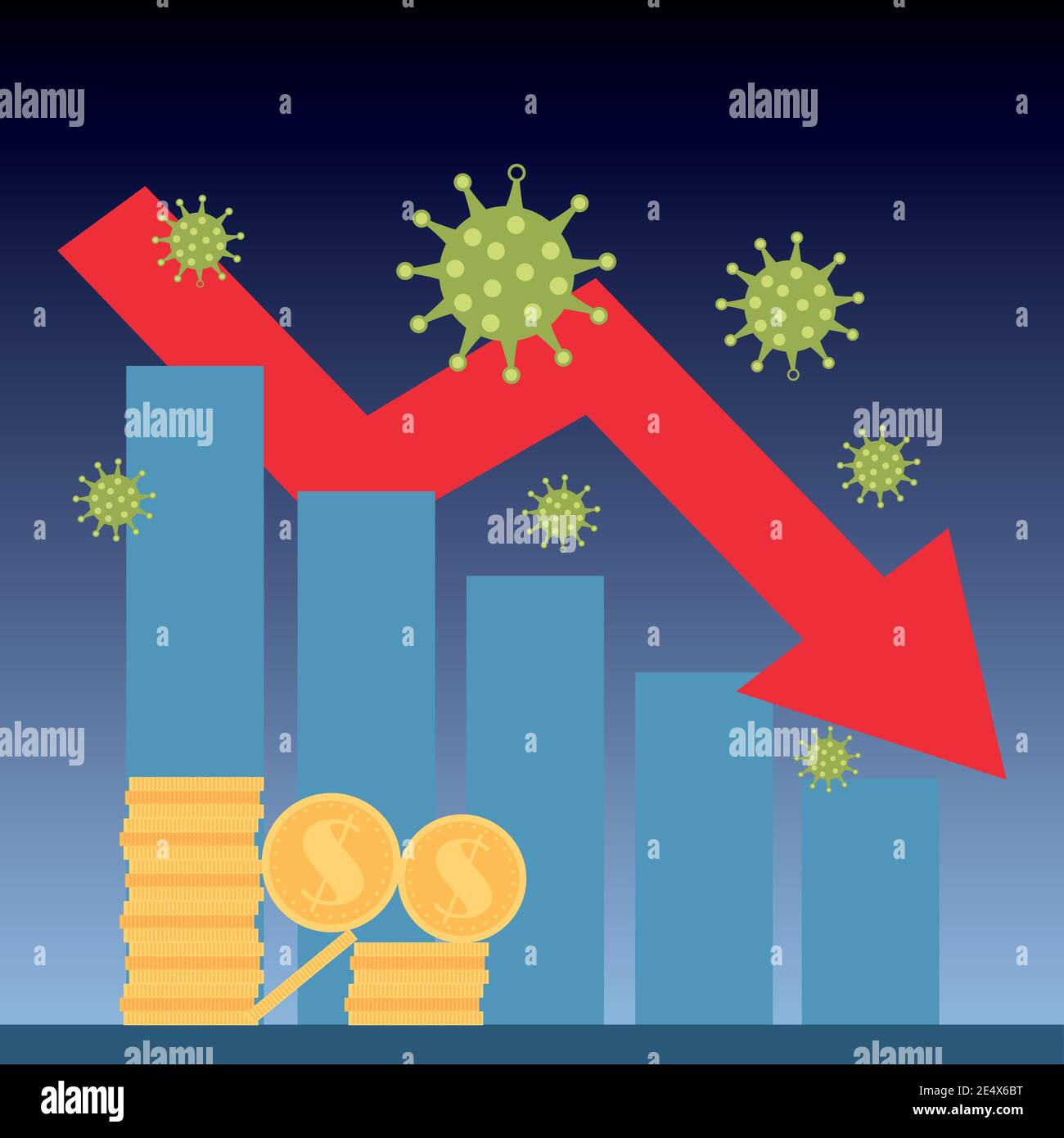 covid 19 coronavirus outbreak financial crisis vector illustration ...