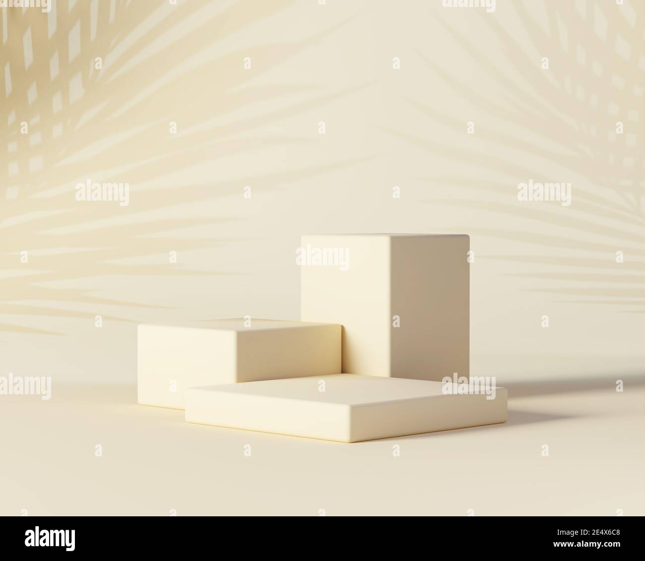 3d render illustration of geometric shape podium on pastel background ...